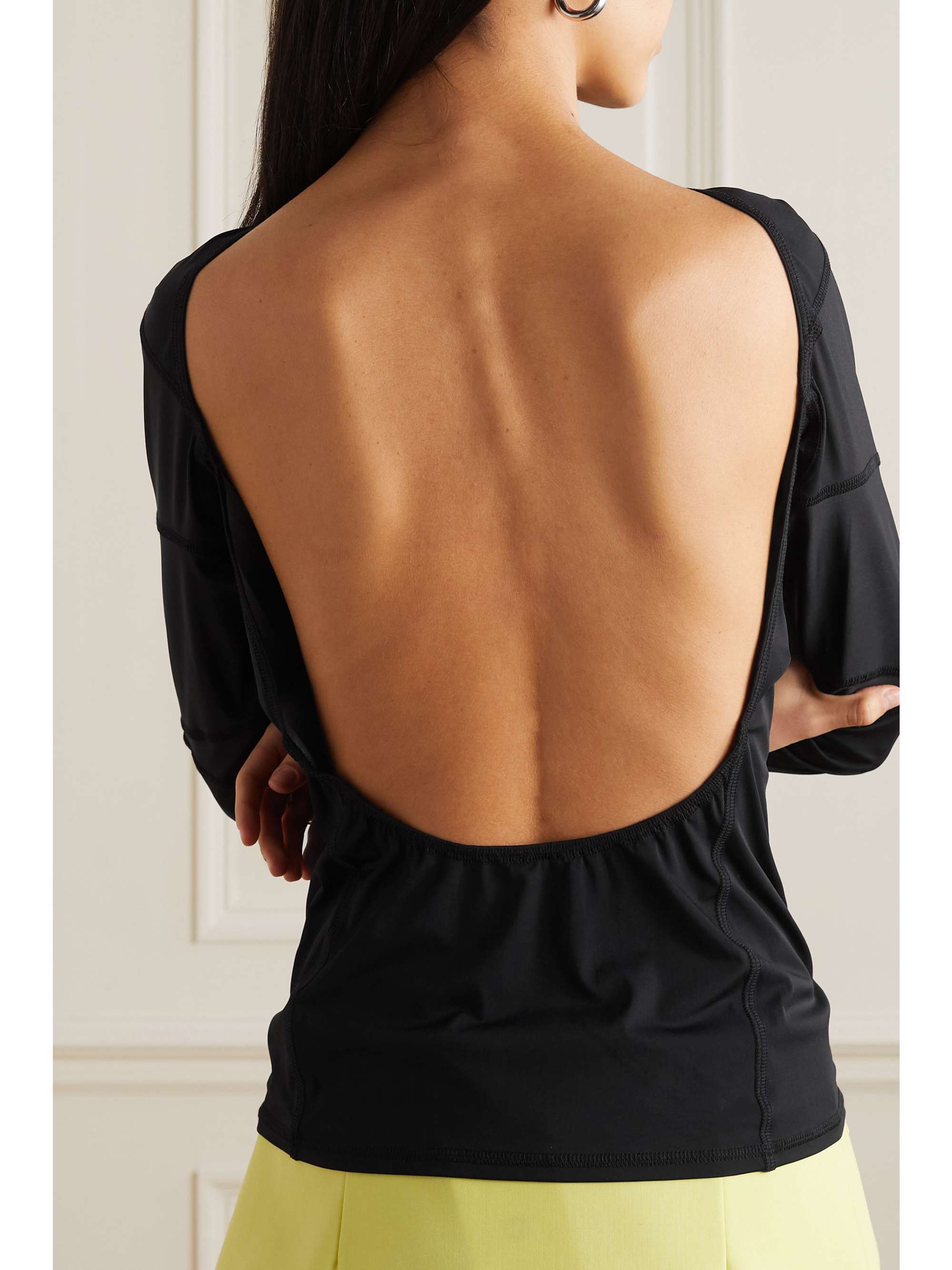 IOANNES Kylie open-back printed stretch-jersey top