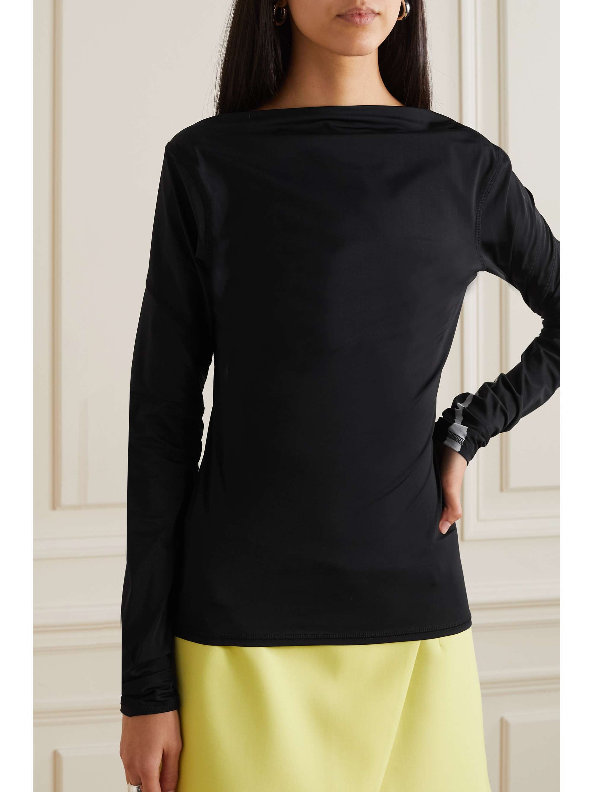 IOANNES Kylie open-back printed stretch-jersey top