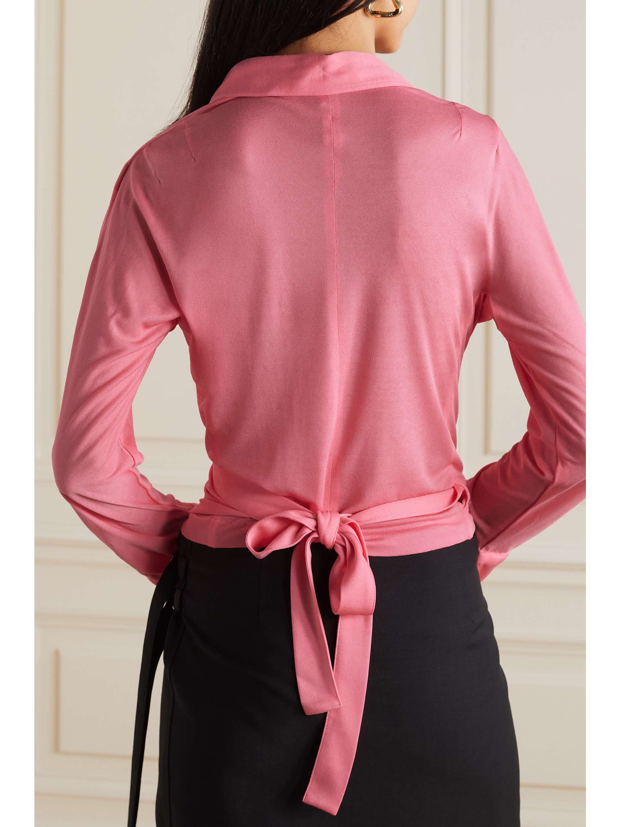 IOANNES Maya jersey wrap shirt