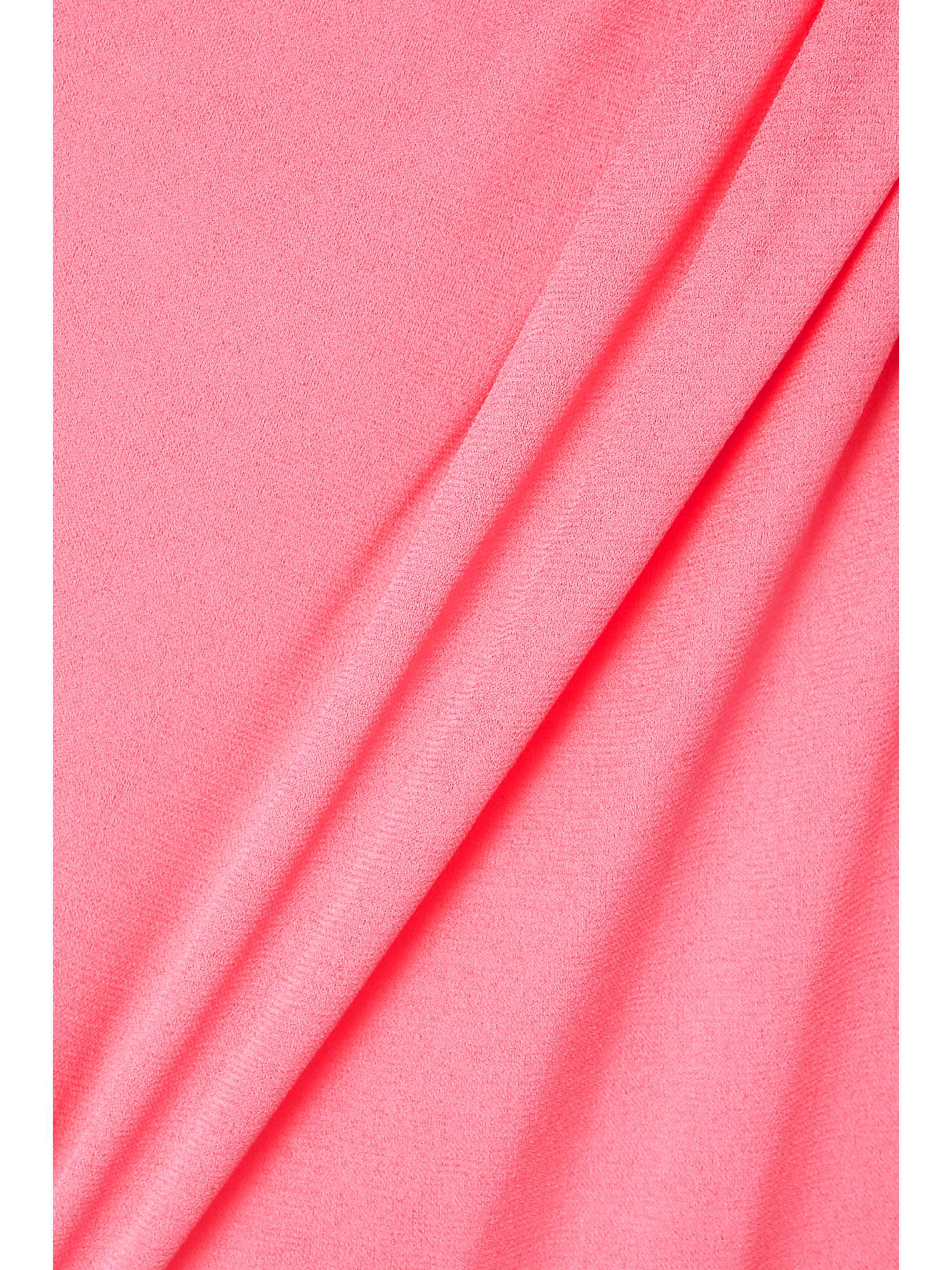 IOANNES One-shoulder draped crepe de chine maxi dress