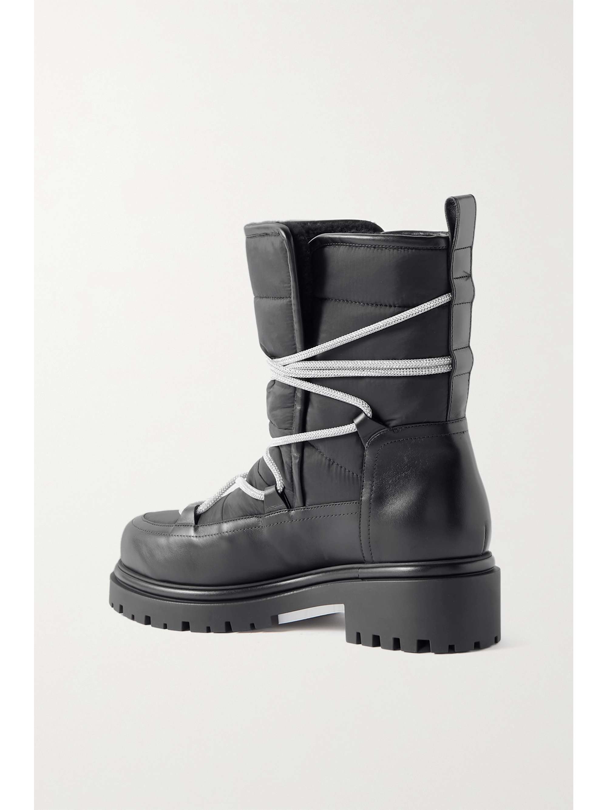 RENÉ CAOVILLA Aspen crystal-embellished shell and leather ankle boots