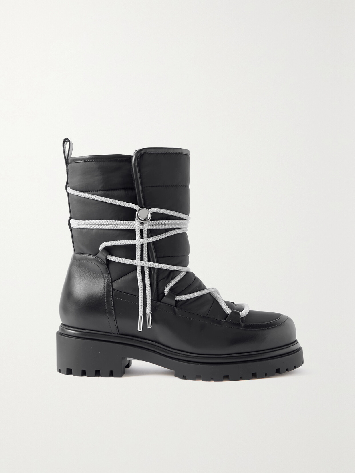 René Caovilla Aspen Crystal-embellished Shell And Leather Ankle Boots