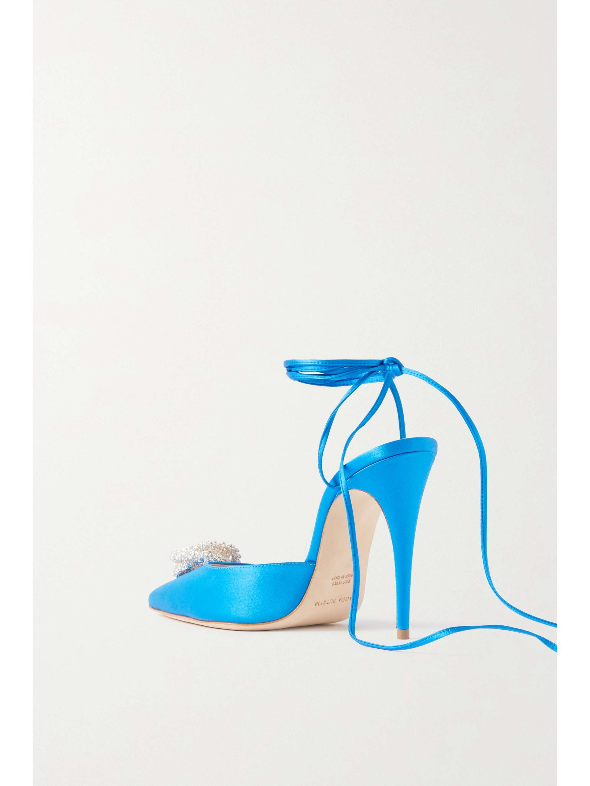 MAGDA BUTRYM Crystal-embellished satin pumps