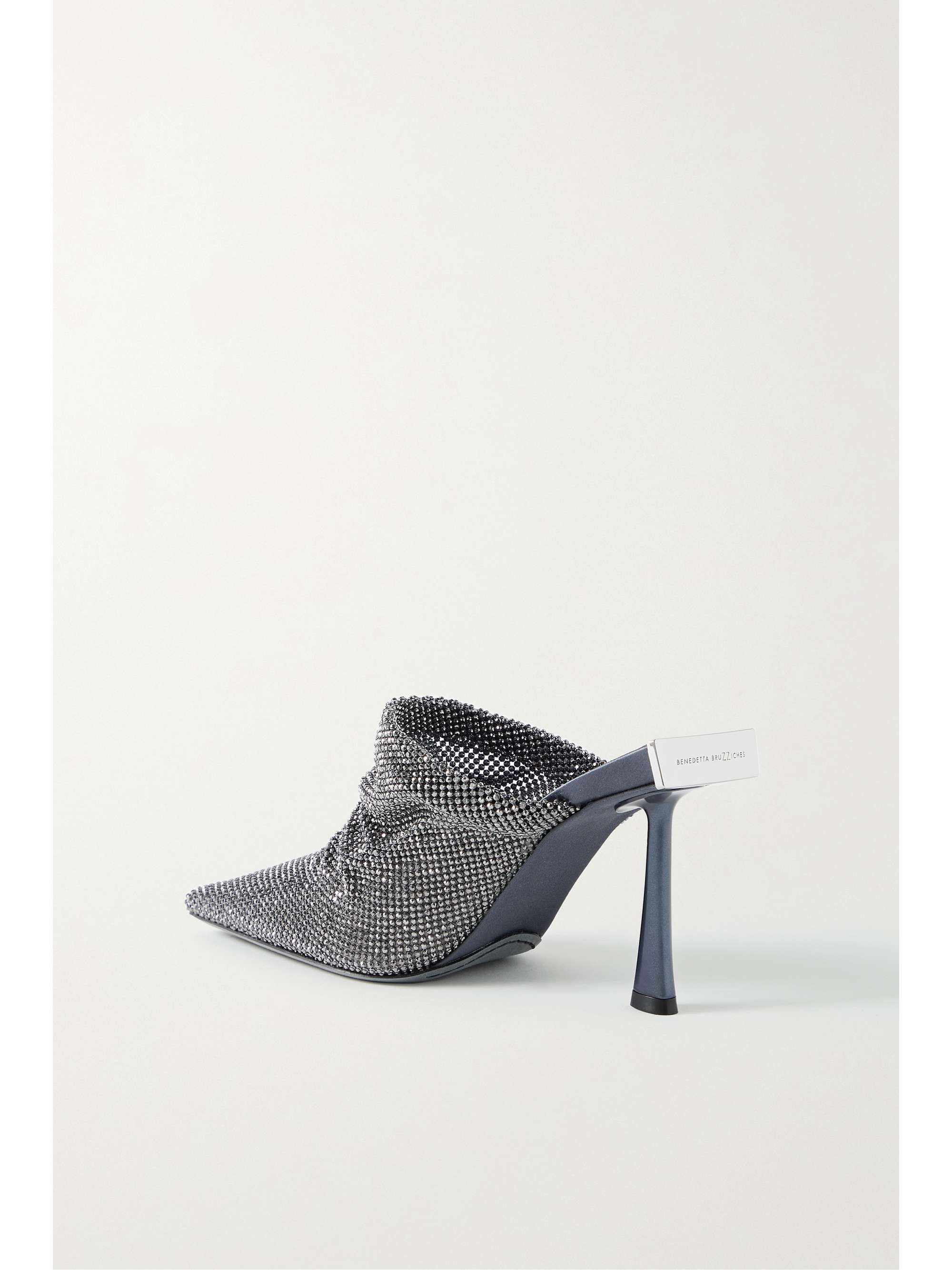 BENEDETTA BRUZZICHES Goliarda crystal-embellished chainmail mules