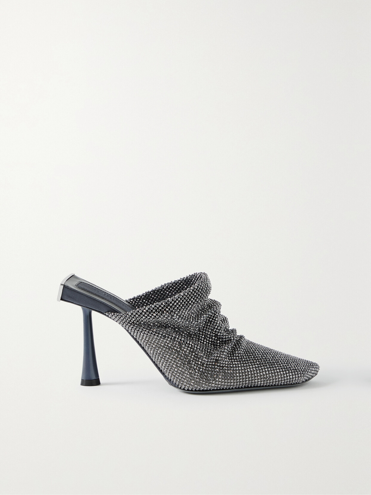 Benedetta Bruzziches - Goliarda Crystal-embellished Chainmail Mules - Gray