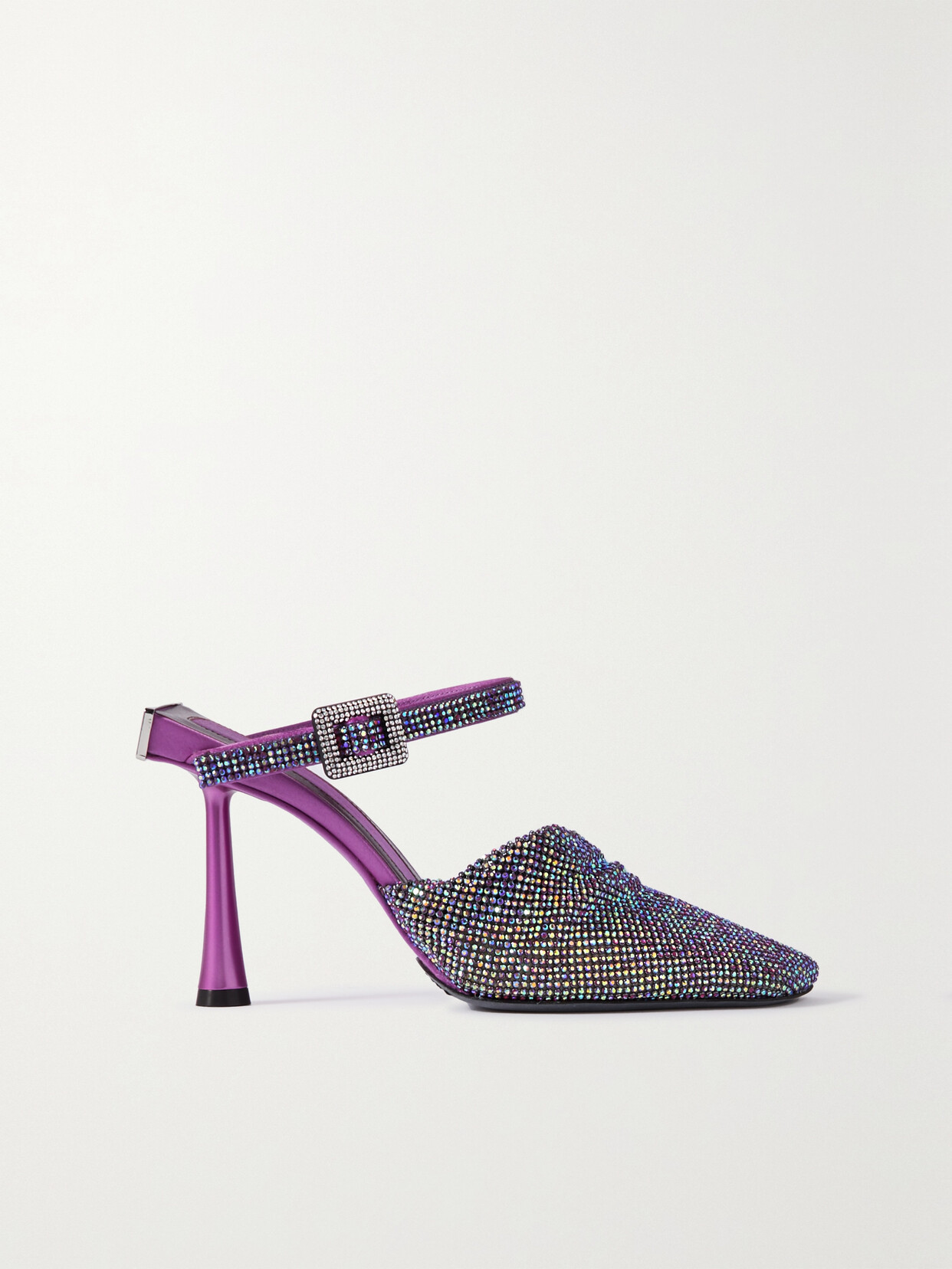 Benedetta Bruzziches - Elena Crystal-embellished Silk-satin And Leather Pumps - Pink