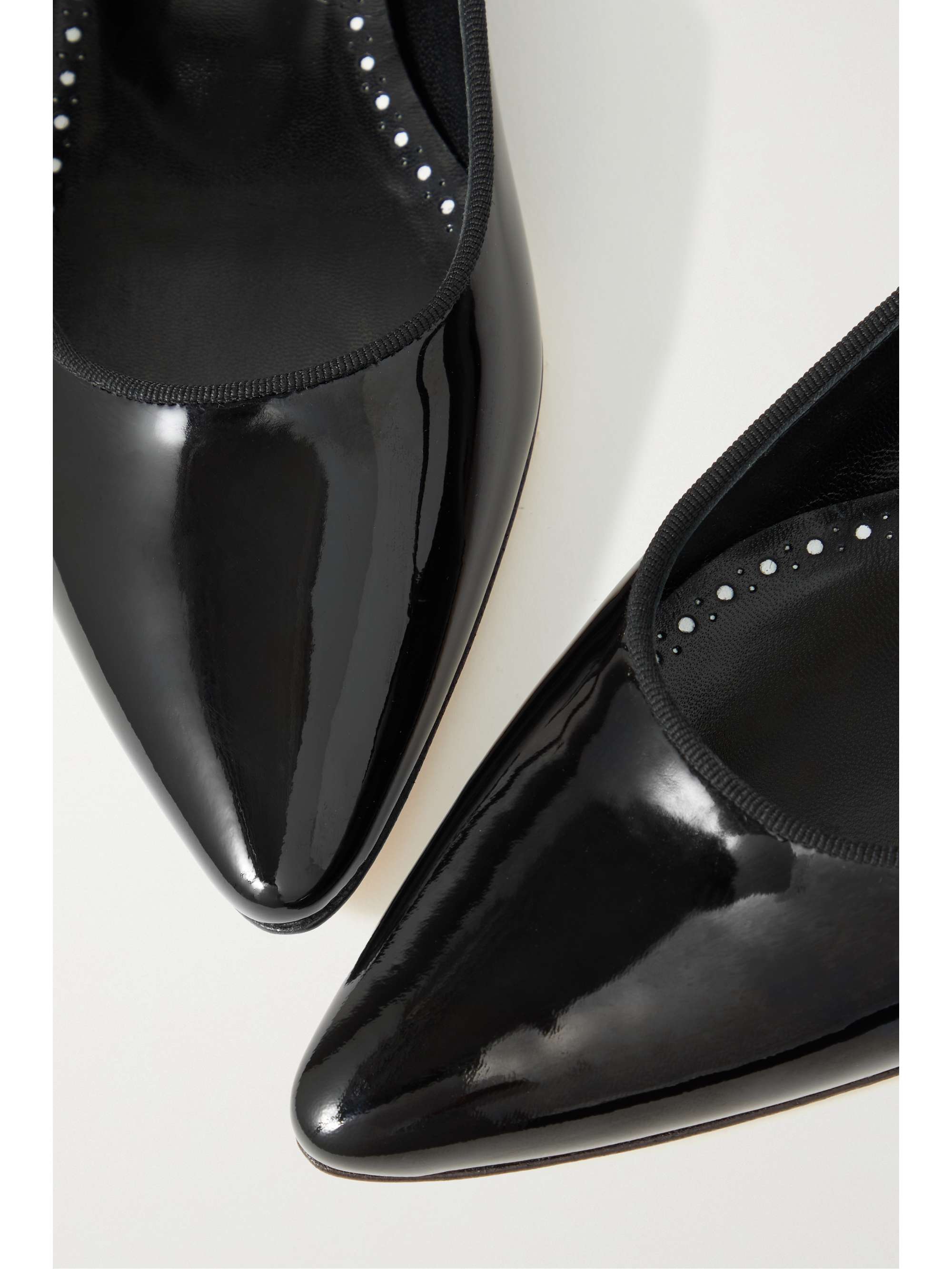 MANOLO BLAHNIK Kulogu patent-leather Mary Jane ballet flats