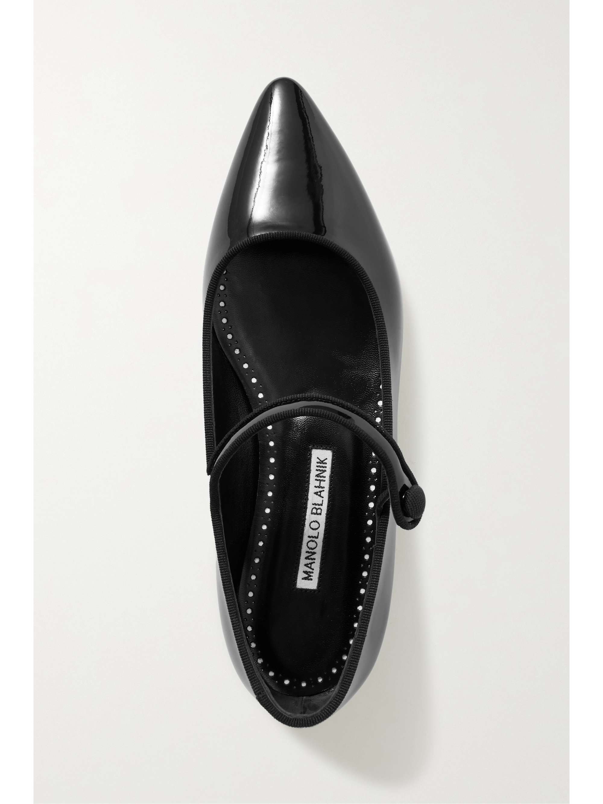 MANOLO BLAHNIK Kulogu patent-leather Mary Jane ballet flats