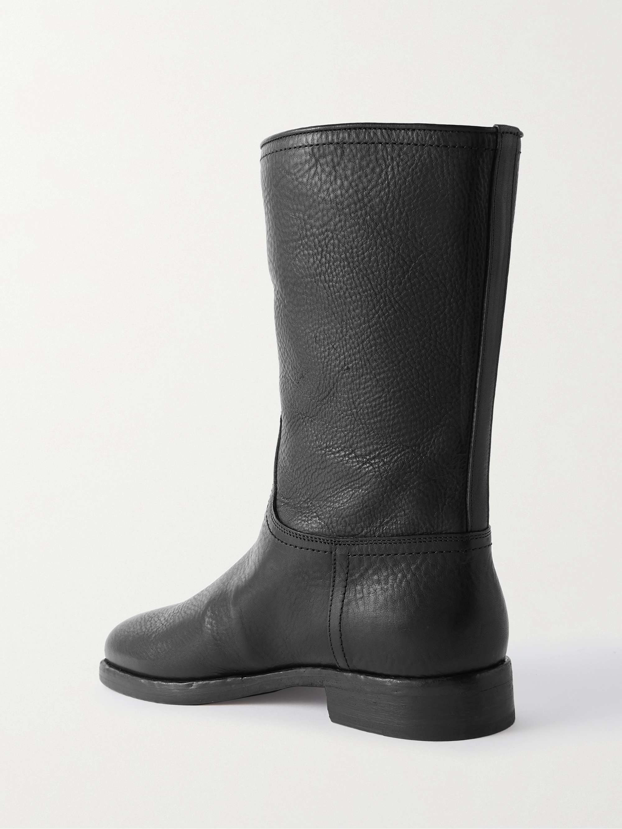 THE ROW Textured-leather boots