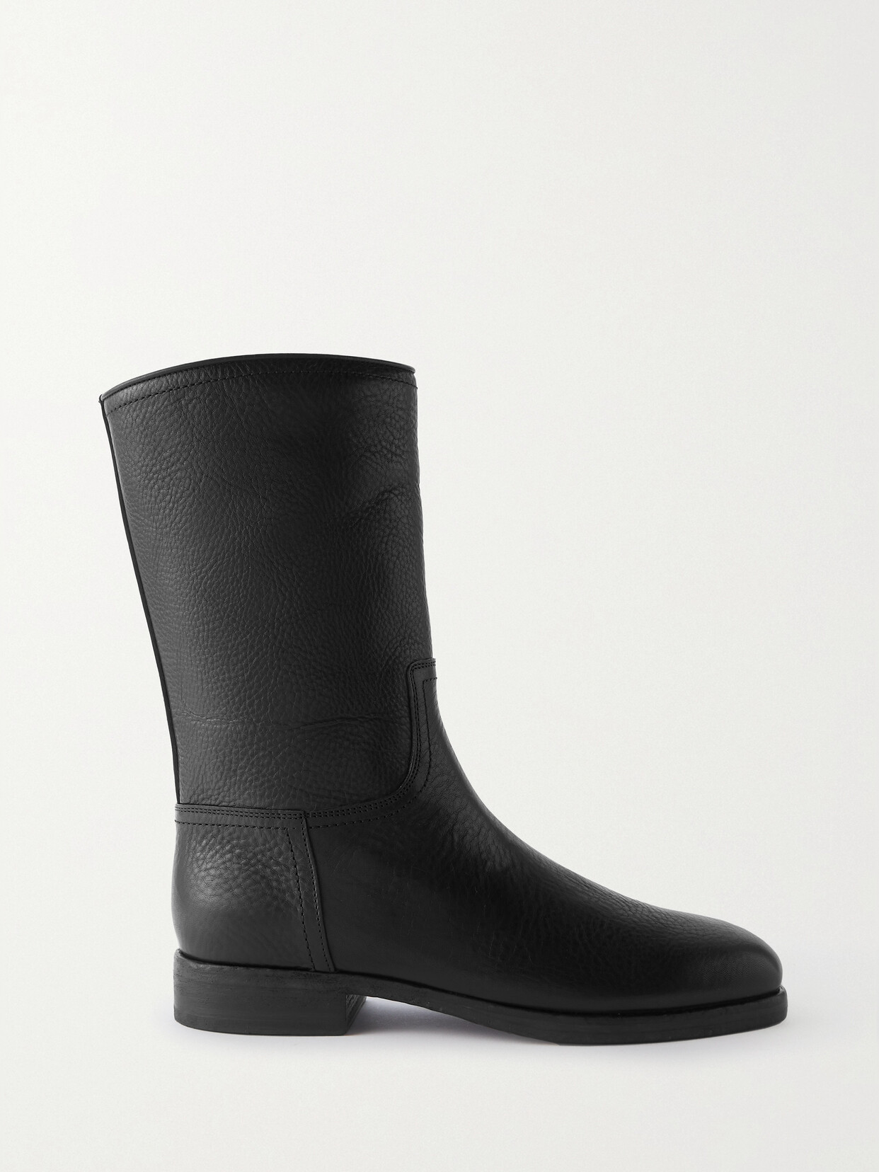 The Row Ranger Leather Ankle Boots In Black