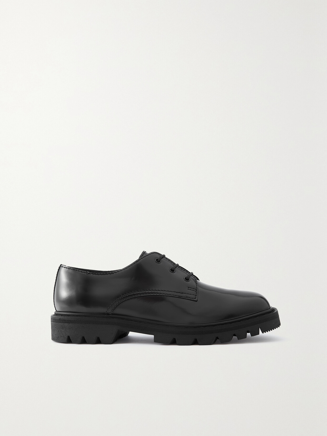 The Row - Ranger Glossed-leather Brogues - Black