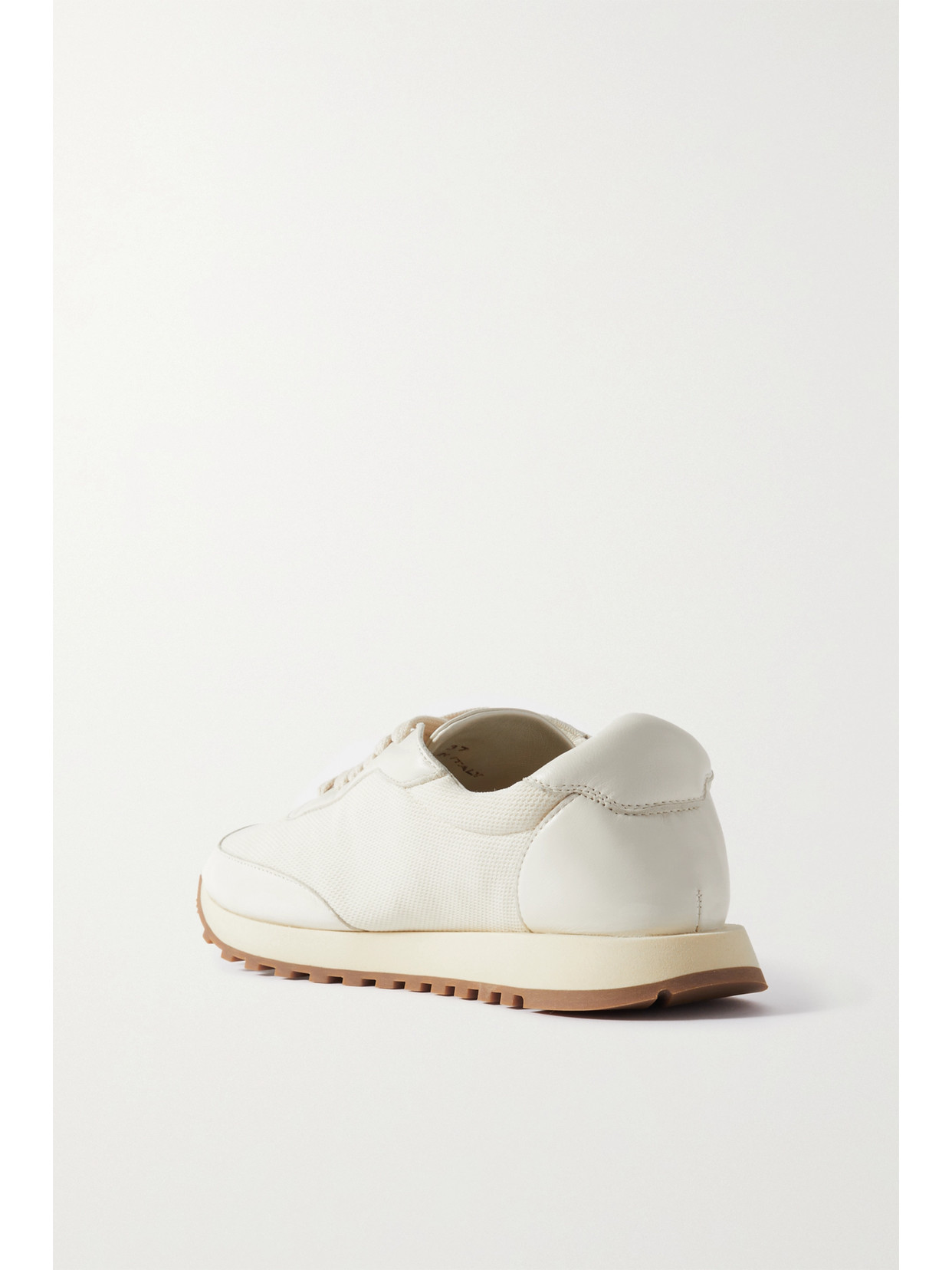 Shop The Row Owen Runner Leather And Mesh Sneakers In Cream