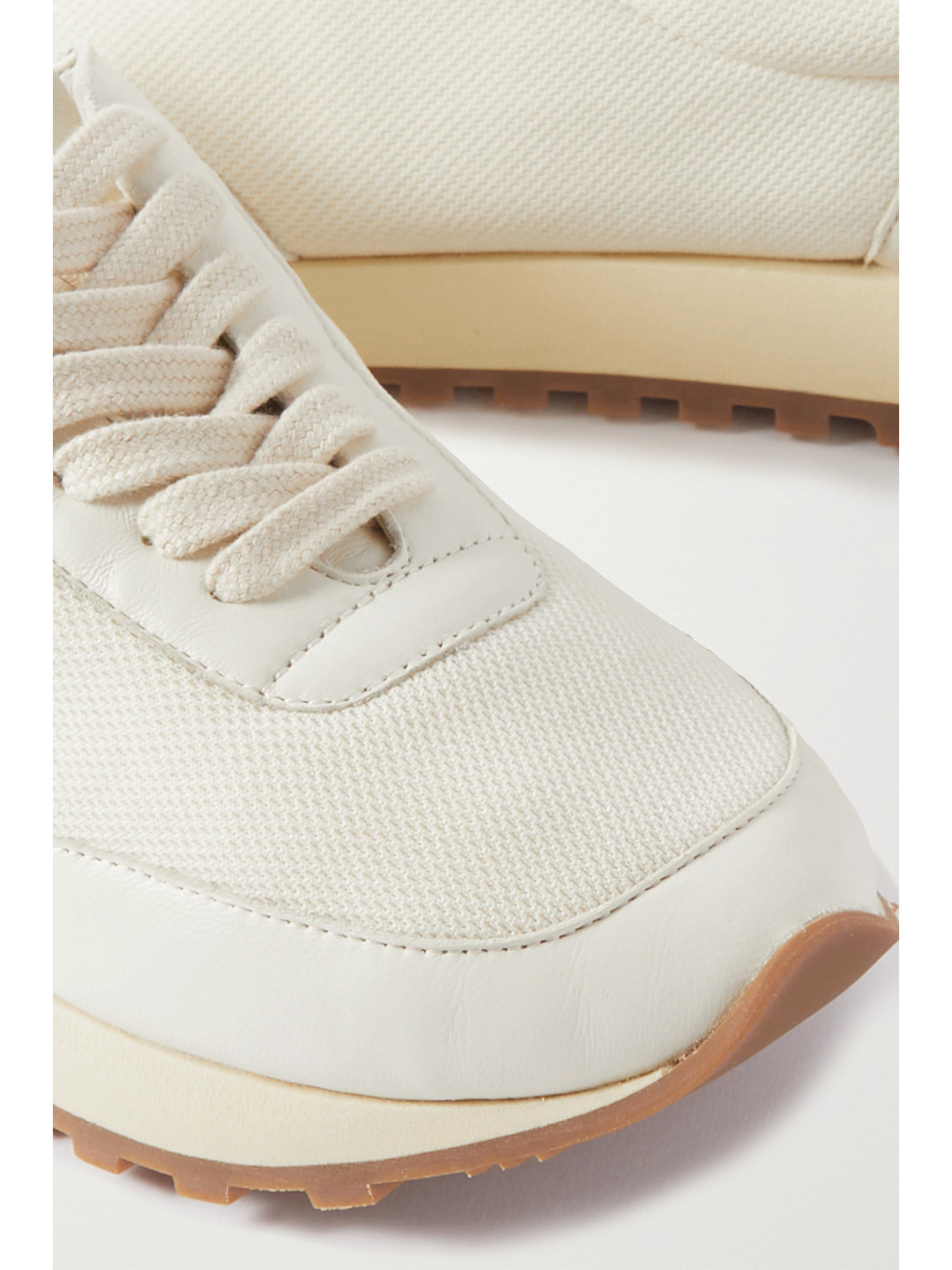 Shop The Row Owen Runner Leather And Mesh Sneakers In Cream