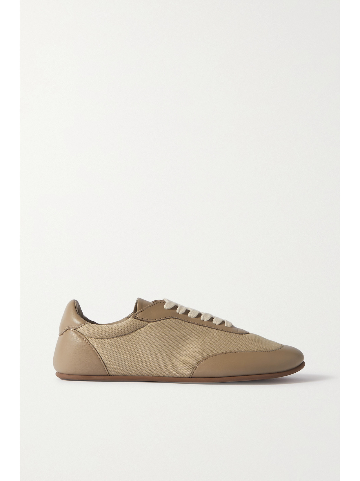 The Row - Owen City Leather And Mesh Sneakers - Neutrals