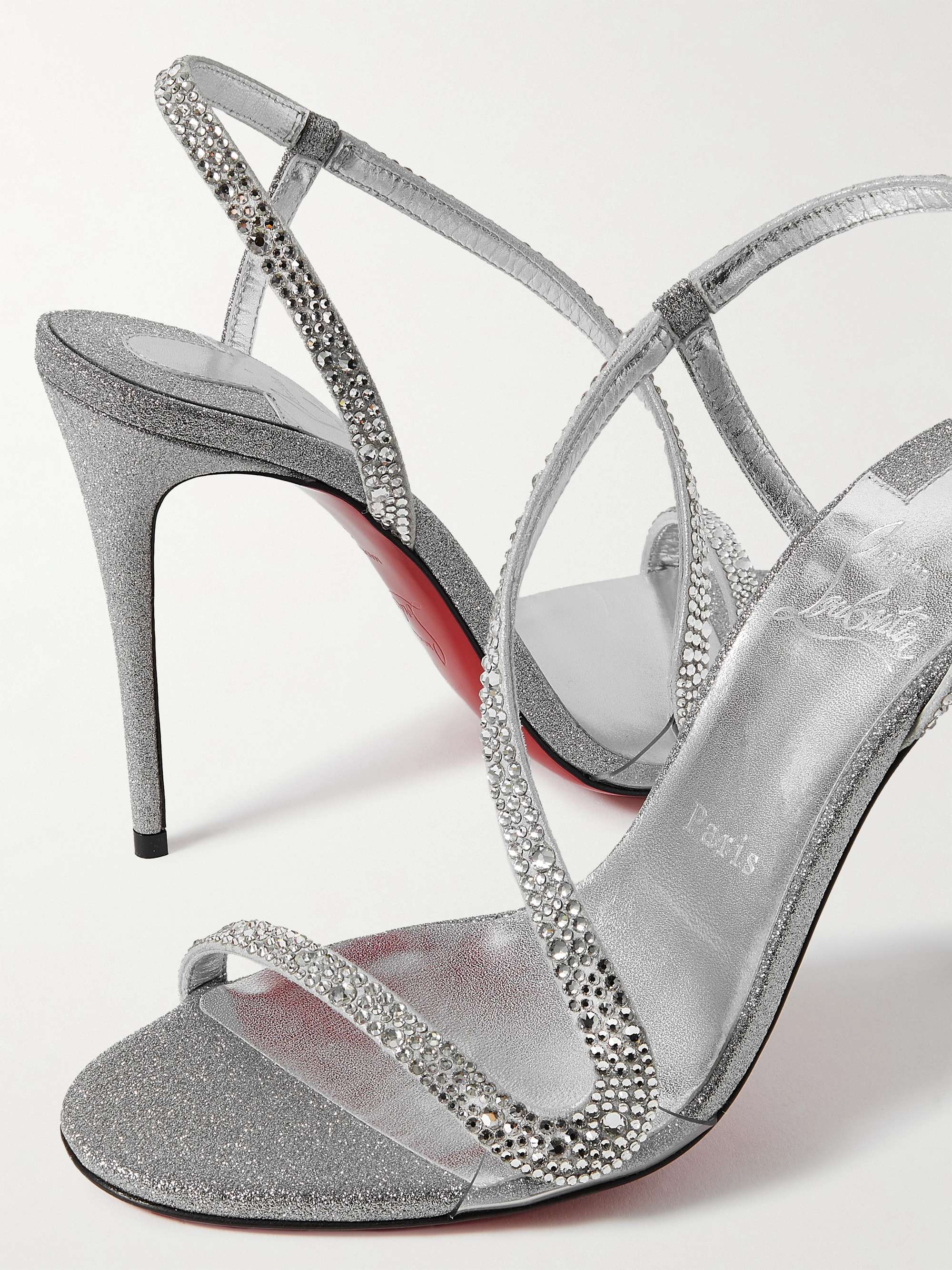 CHRISTIAN LOUBOUTIN Rosalie Strass 100 embellished glittered leather sandals