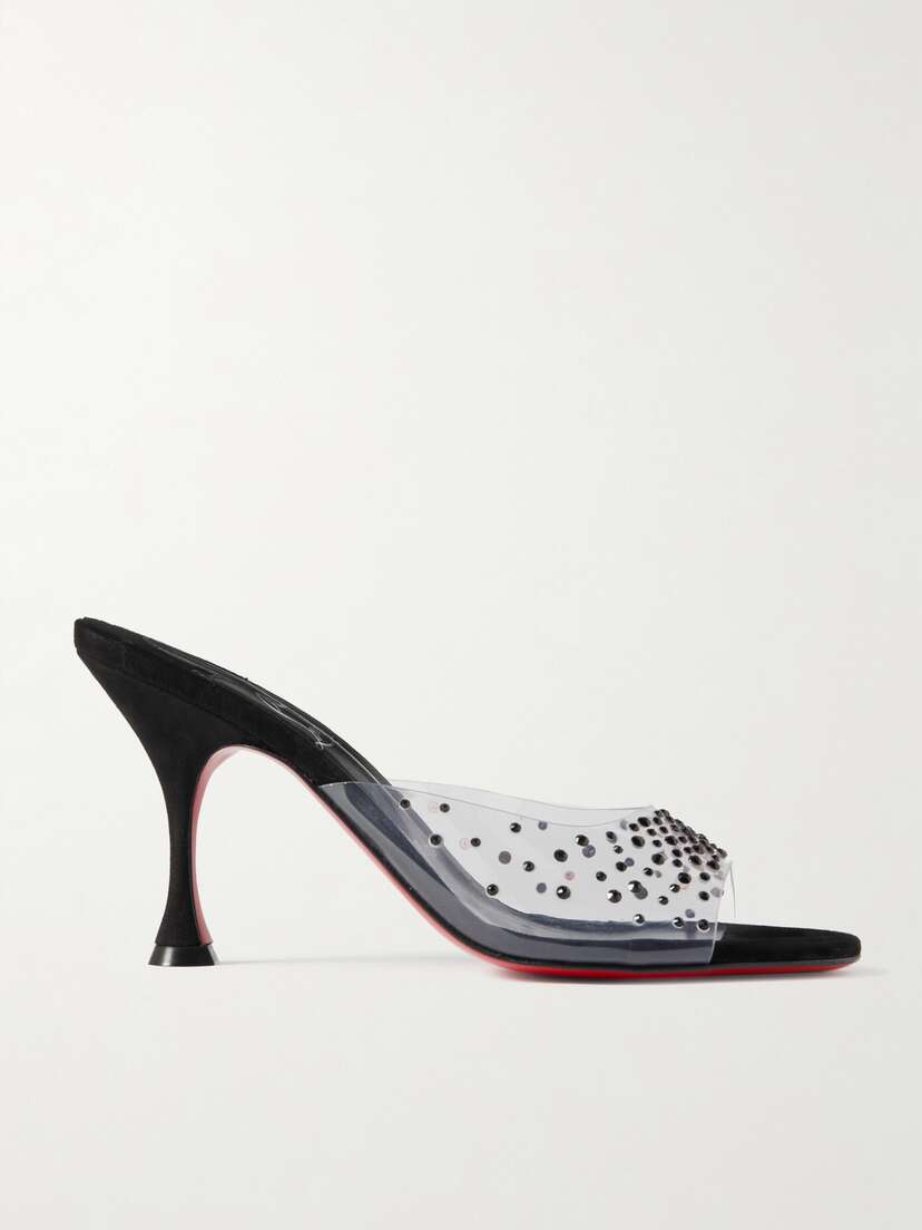 Christian Louboutin Degramule Strass 85 Crystal-embellished Pvc Mules