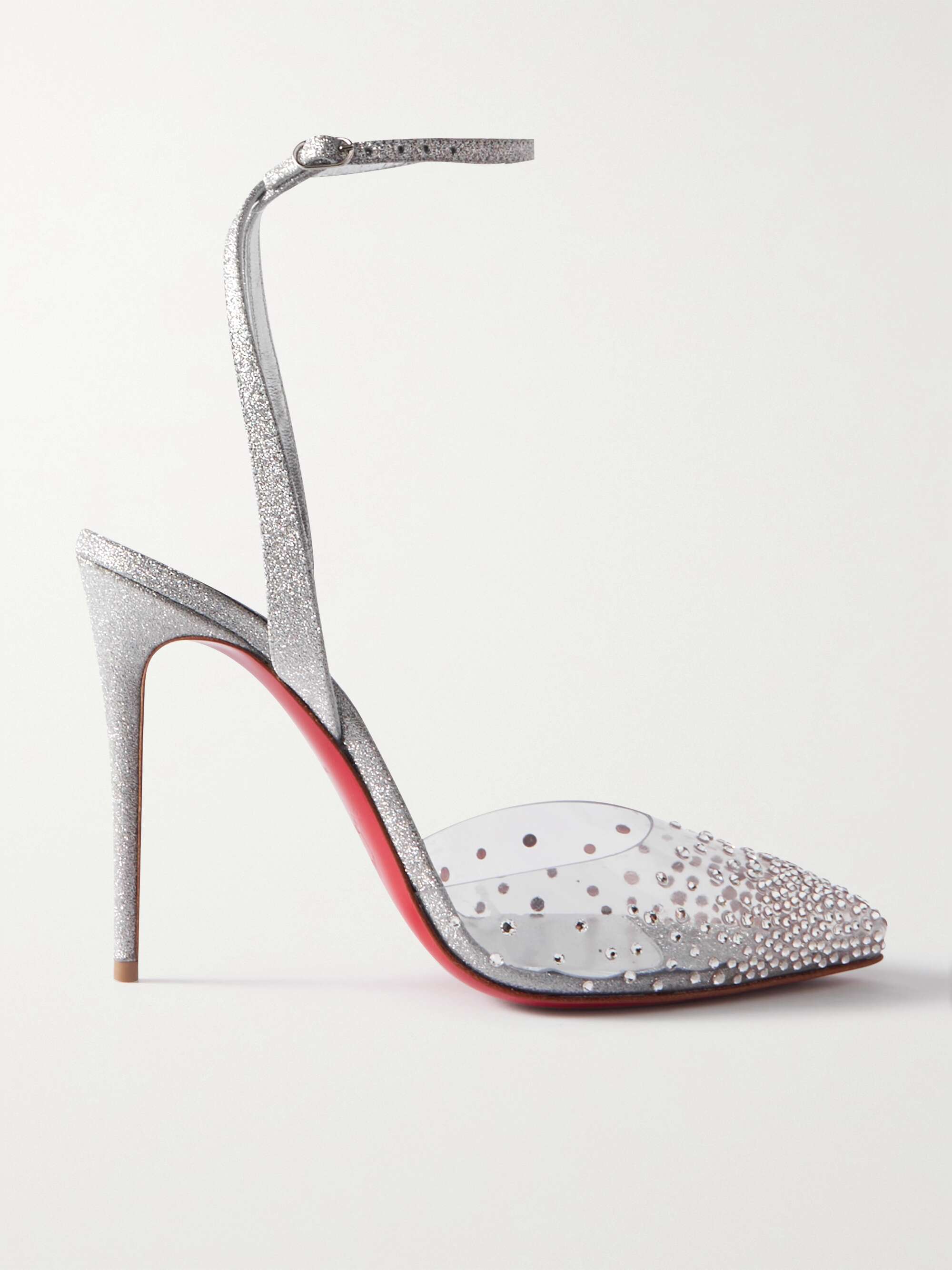 Christian Louboutin SPIKAQUEEN 100 PVC Crystal Strass Sandals