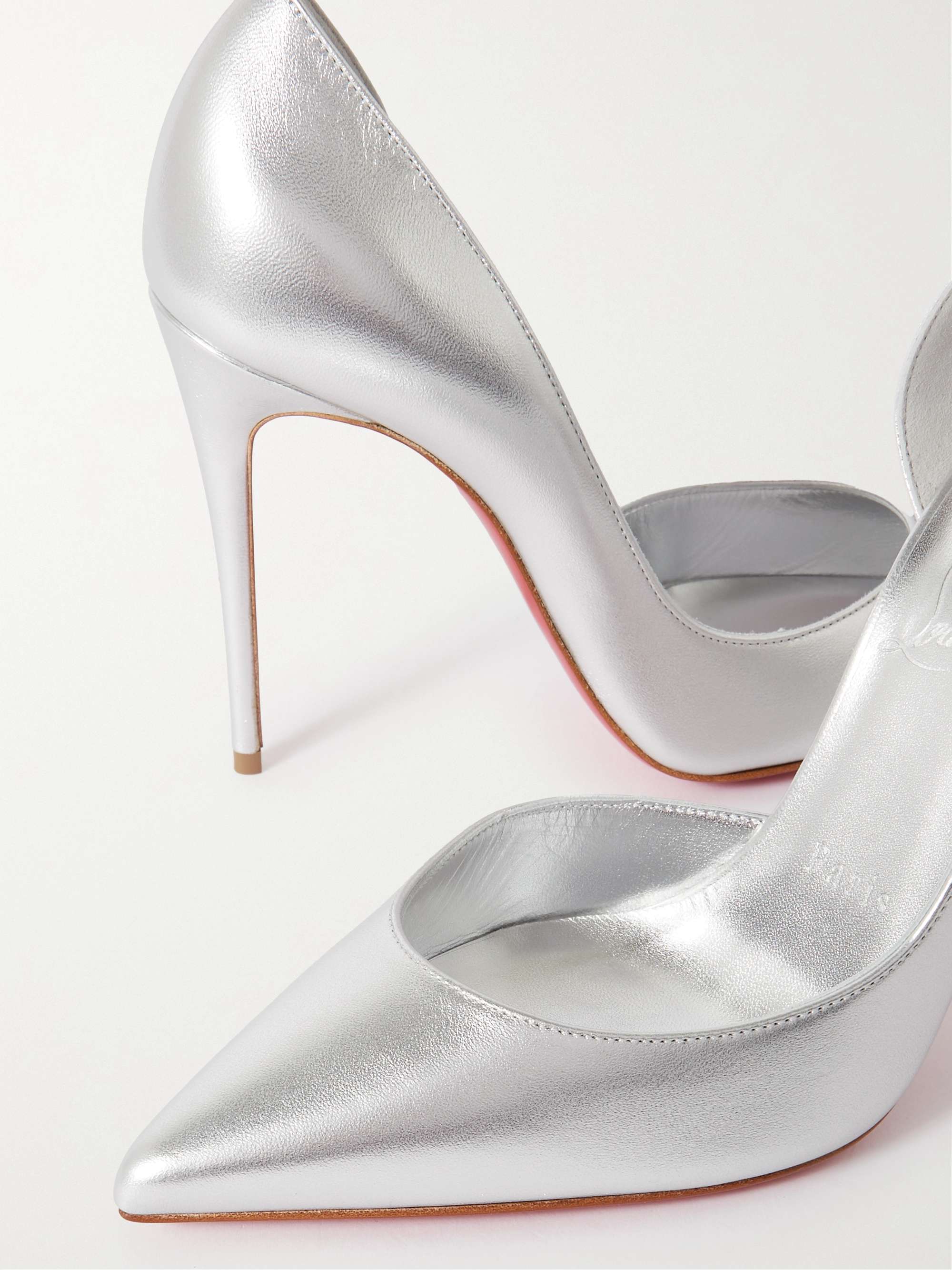 CHRISTIAN LOUBOUTIN Iriza 100 metallic leather pumps