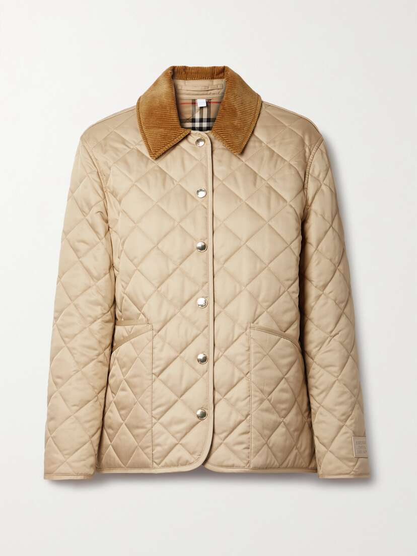 Burberry Reversible Corduroy-trimmed Quilted Shell And Checked Cotton Jacket