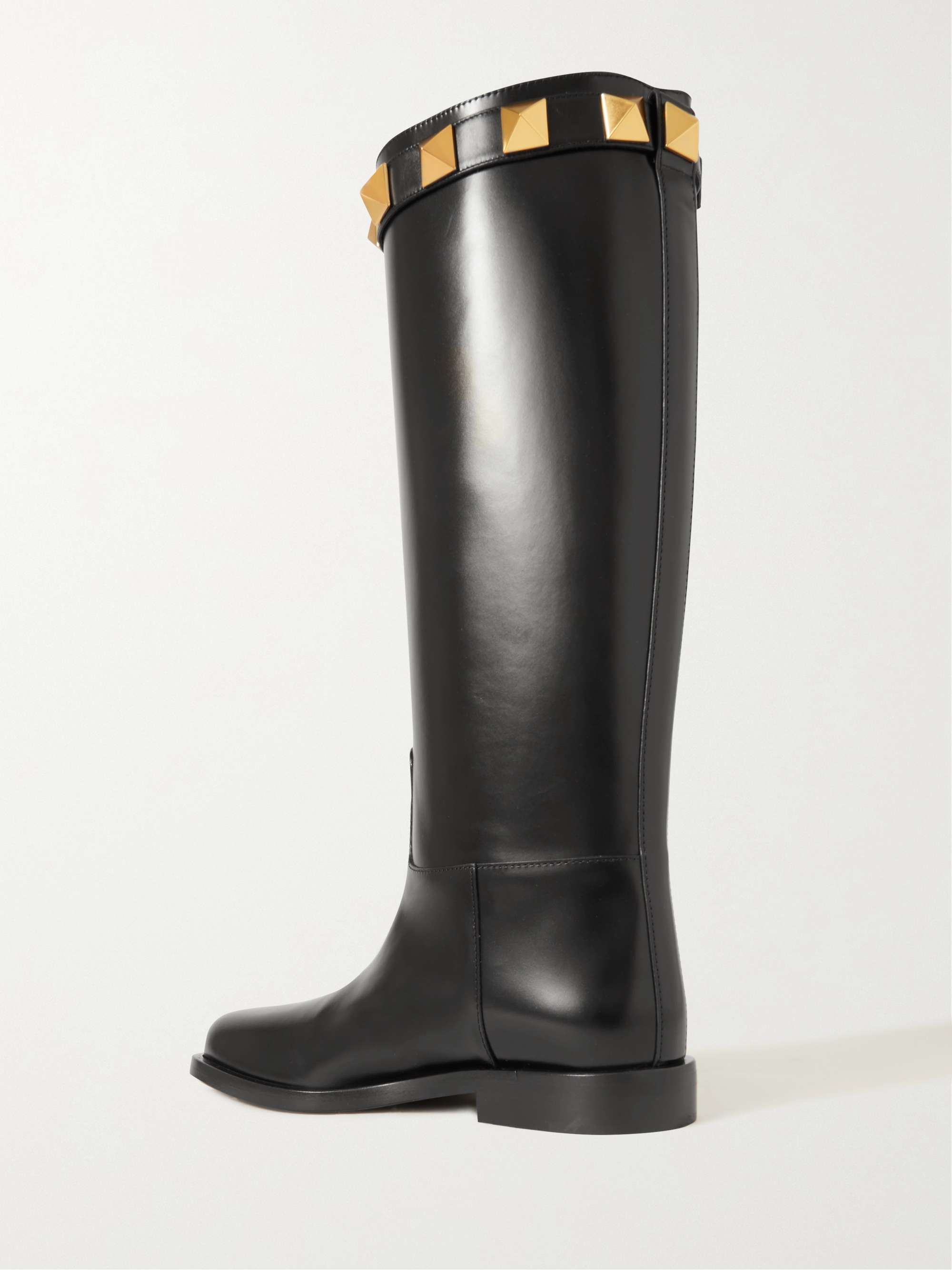 VALENTINO GARAVANI Valentino Garavani Roman Stud leather knee boots
