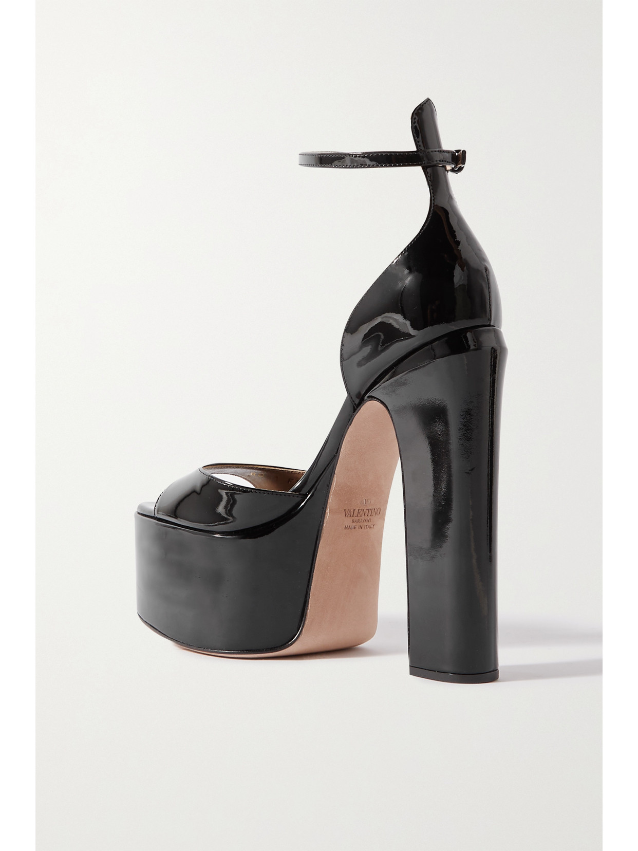 Garavani - Valentino Garavani Tan-Go 155 Patent-Leather Platform Sandals