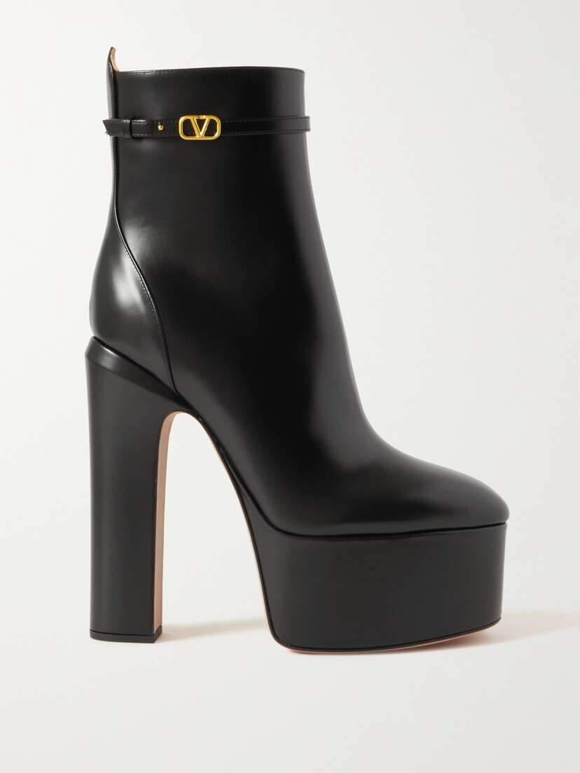 Valentino Garavani Tan-go 155 Leather Platform Ankle Boots