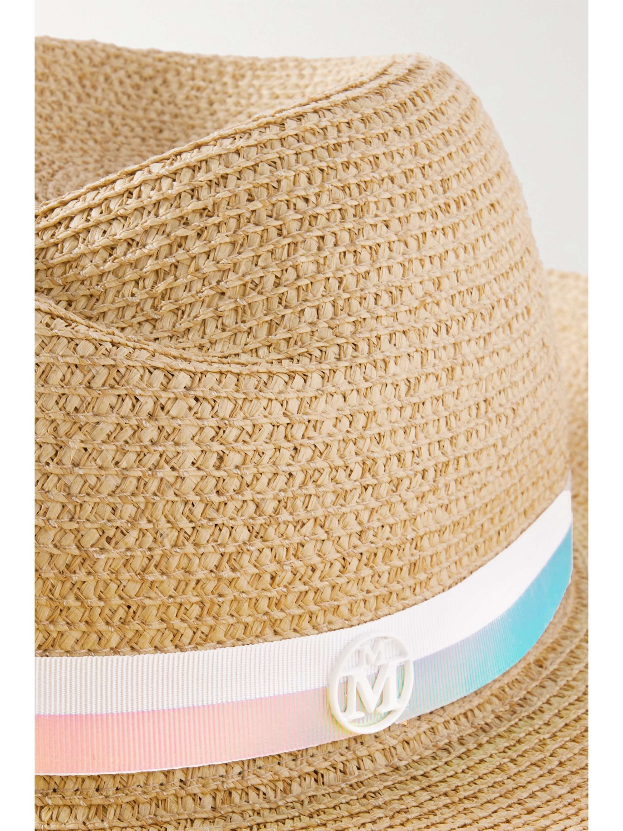 MAISON MICHEL Virginie grosgrain-trimmed straw fedora