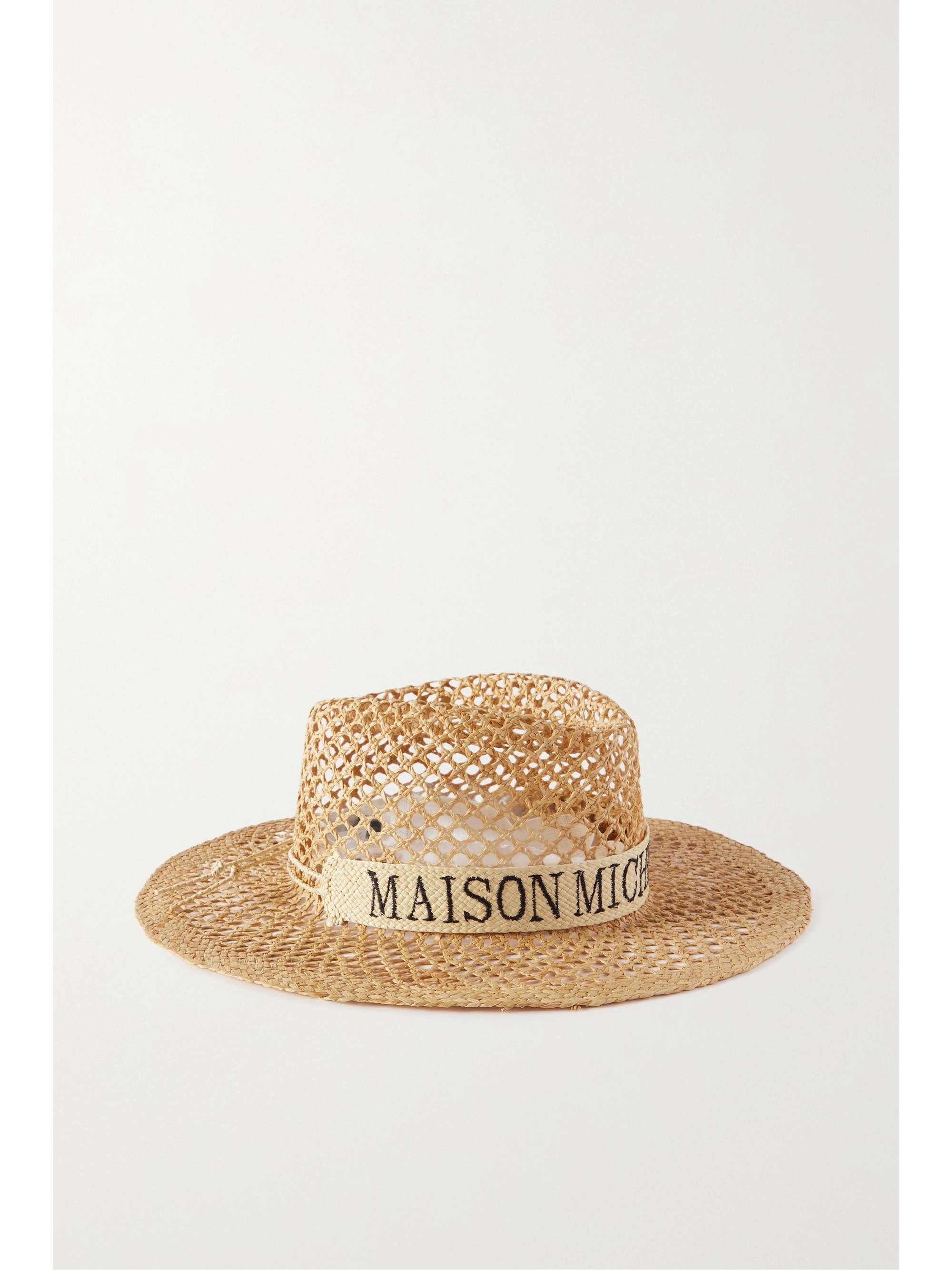 Sand Charles embroidered raffia fedora 