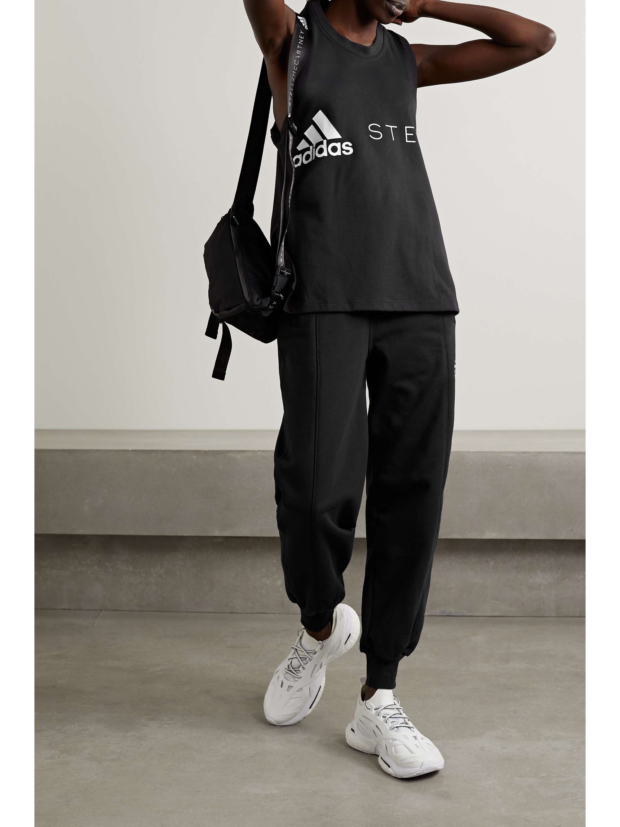 ADIDAS BY STELLA MCCARTNEY Printed organic cotton-blend jersey tank