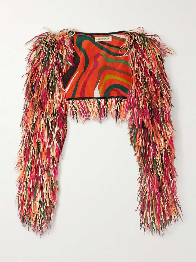 PUCCI Fringed Raffia And Organza Jacket