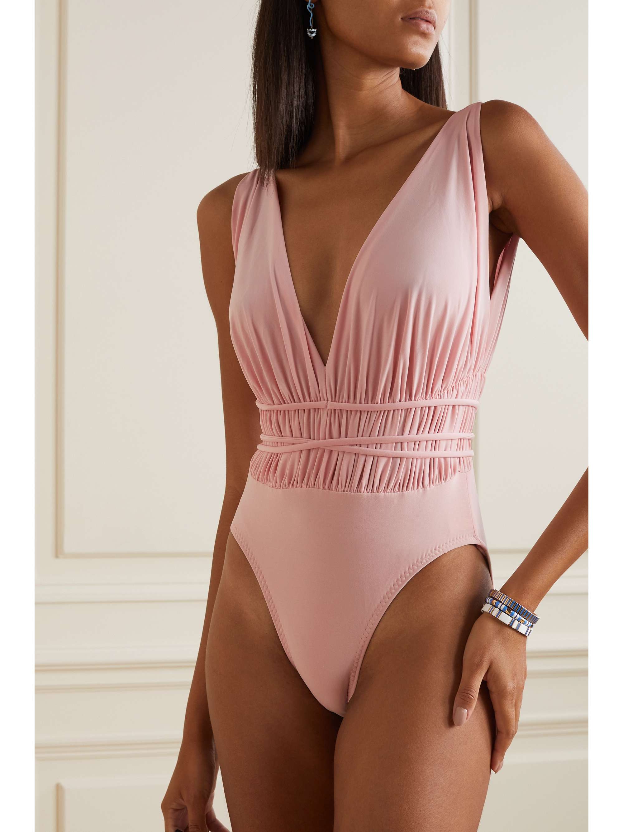 norma kamali pink swimsuit
