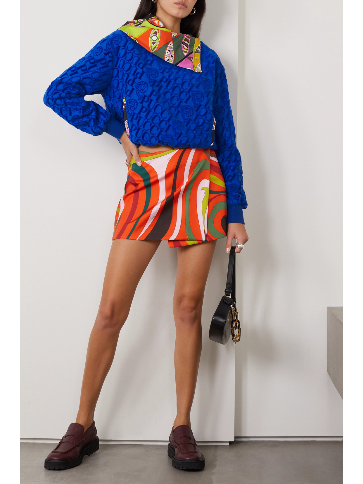 Pucci - Silk Twill And Cotton-Terry Sweatshirt