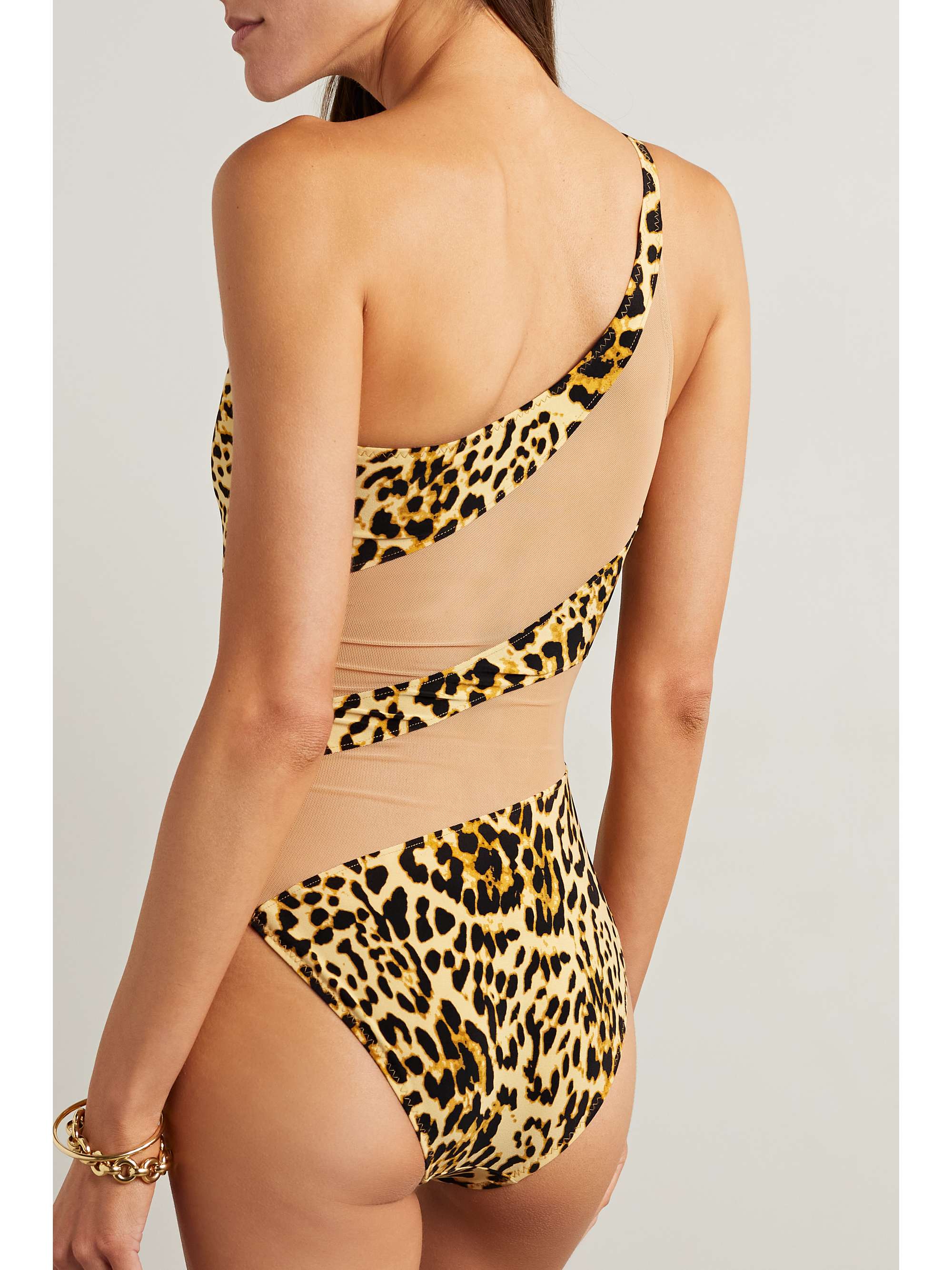 NORMA KAMALI Mio one-shoulder mesh-paneled swimsuit