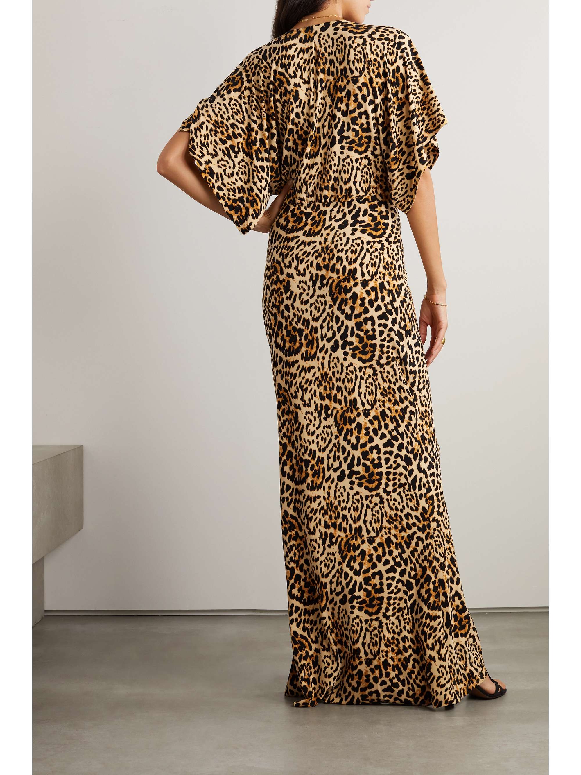 NORMA KAMALI Obie leopard-print stretch-jersey maxi dress