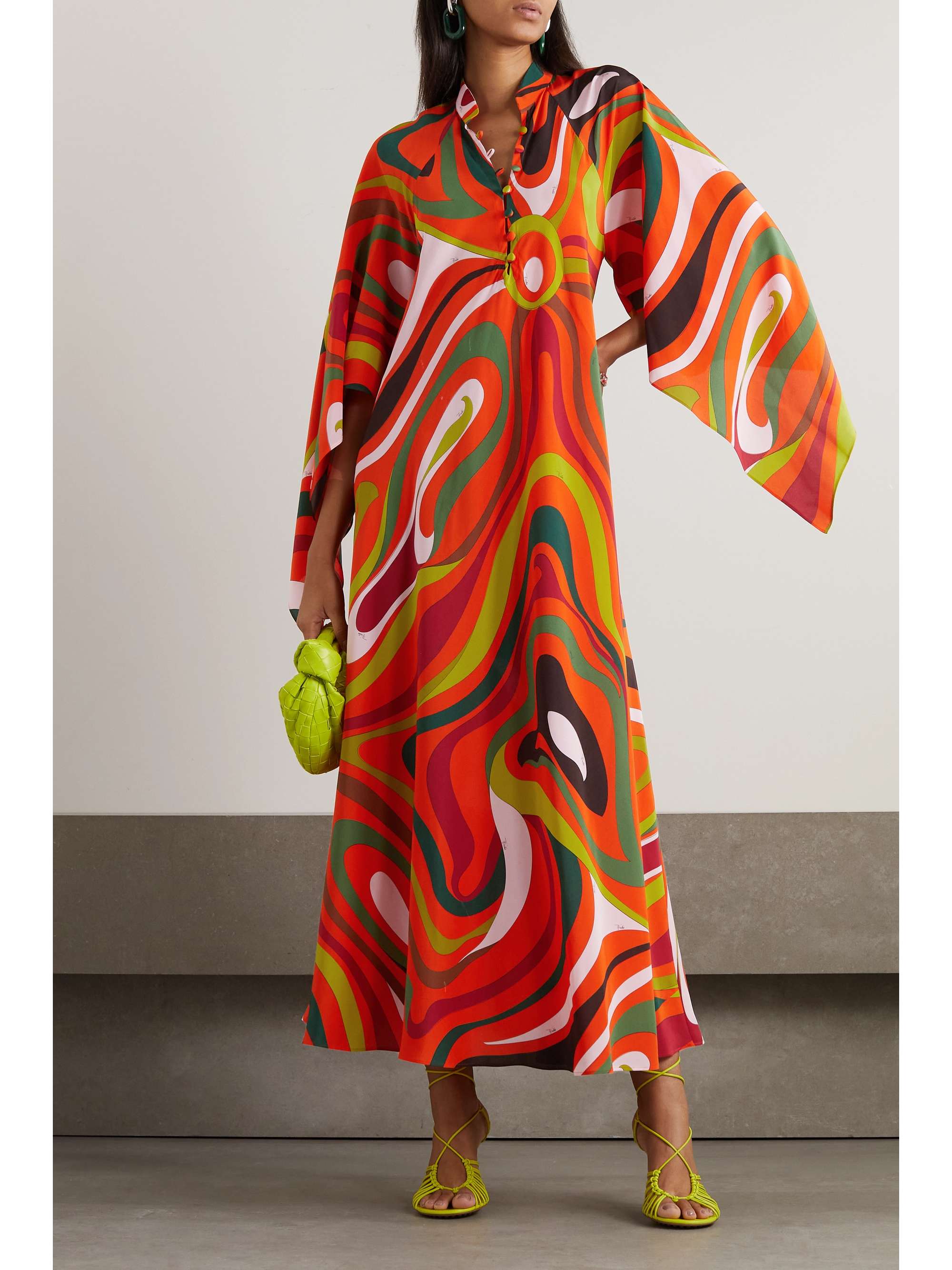 PUCCI Printed silk crepe de chine midi dress