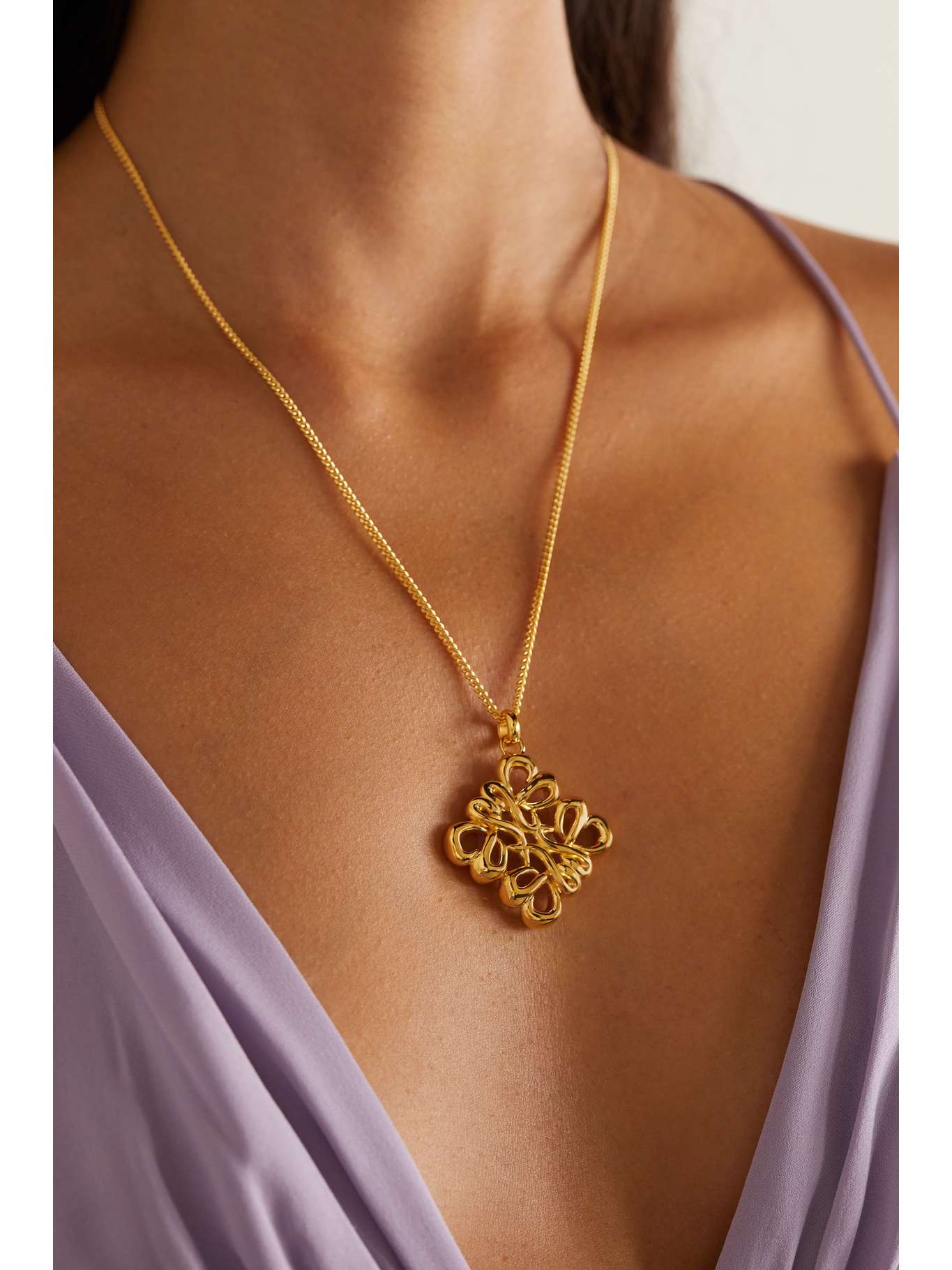 Gold Anagram goldplated necklace LOEWE NETAPORTER