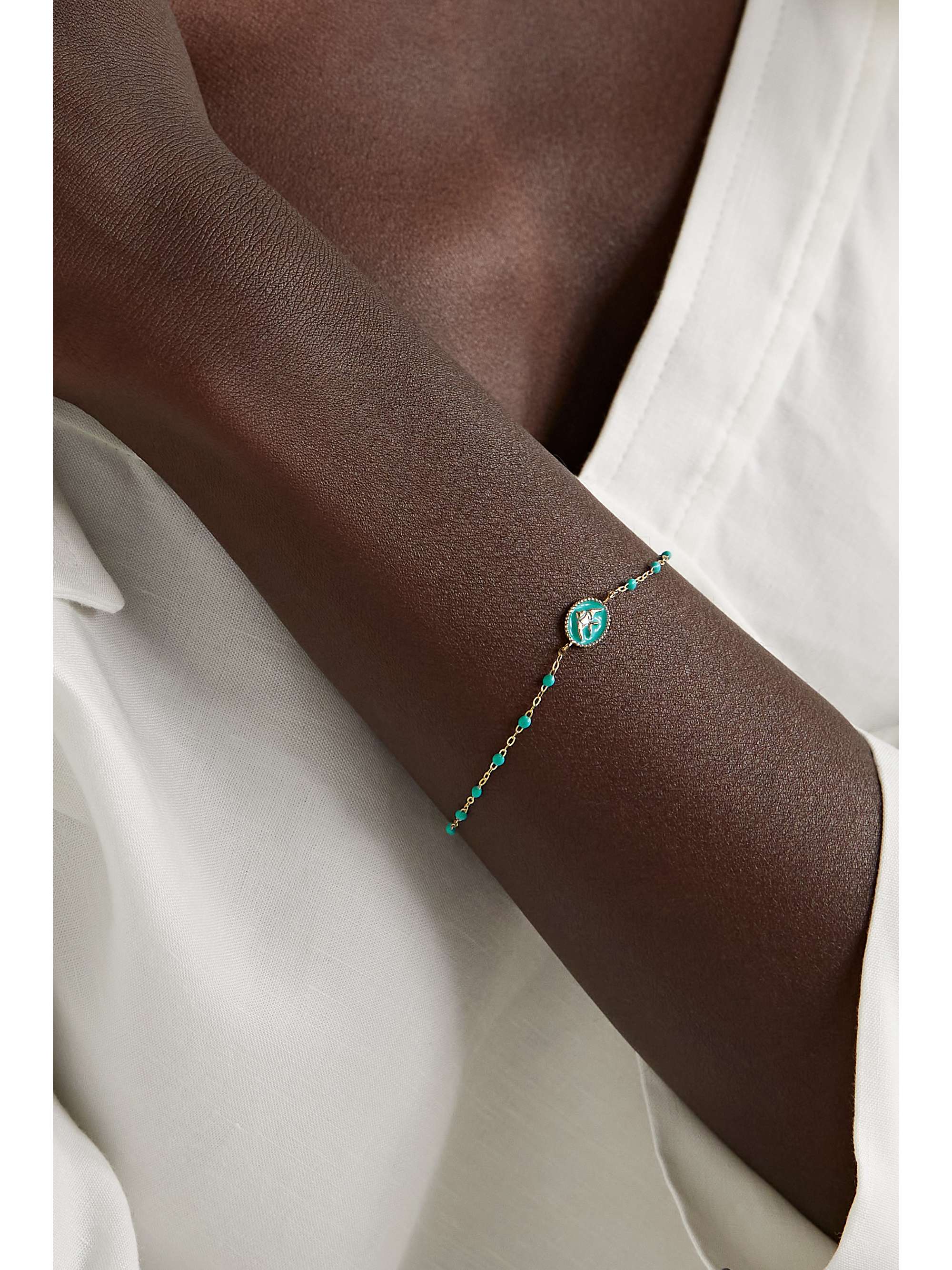 GIGI CLOZEAU Angelfish 18-karat gold and resin bracelet