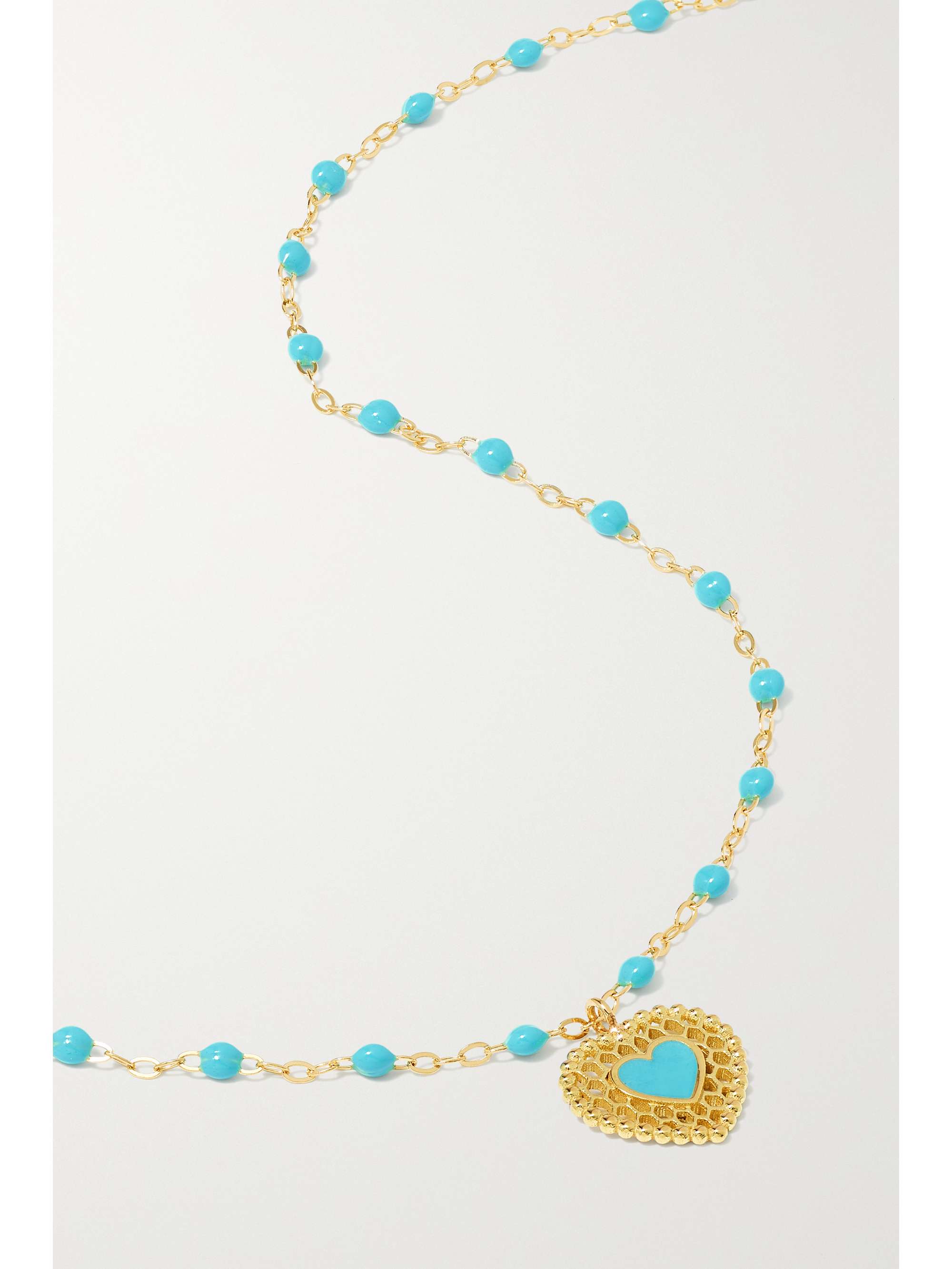 GIGI CLOZEAU Lace Heart 18-karat gold and resin necklace