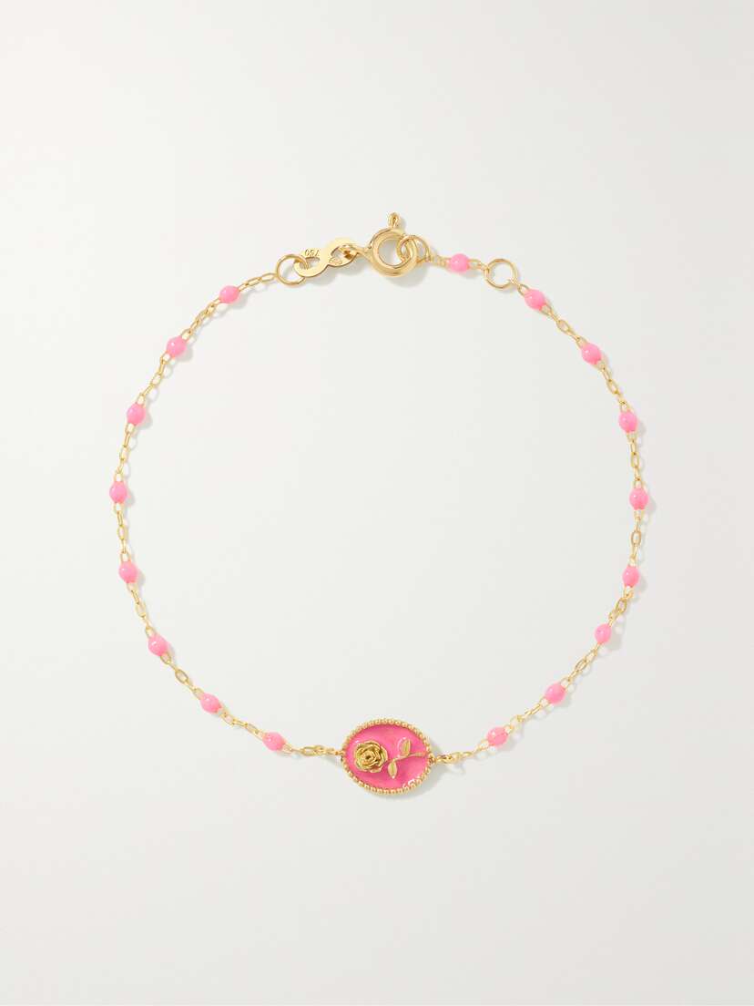 Gigi Clozeau Rose 18-karat Gold And Resin Bracelet