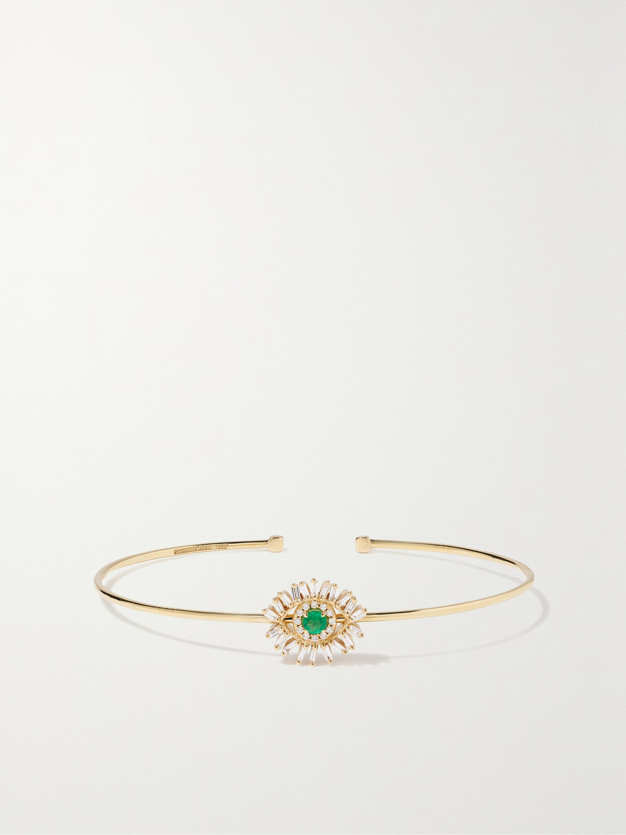 Suzanne Kalan 18-karat Gold, Diamond And Emerald Cuff - M