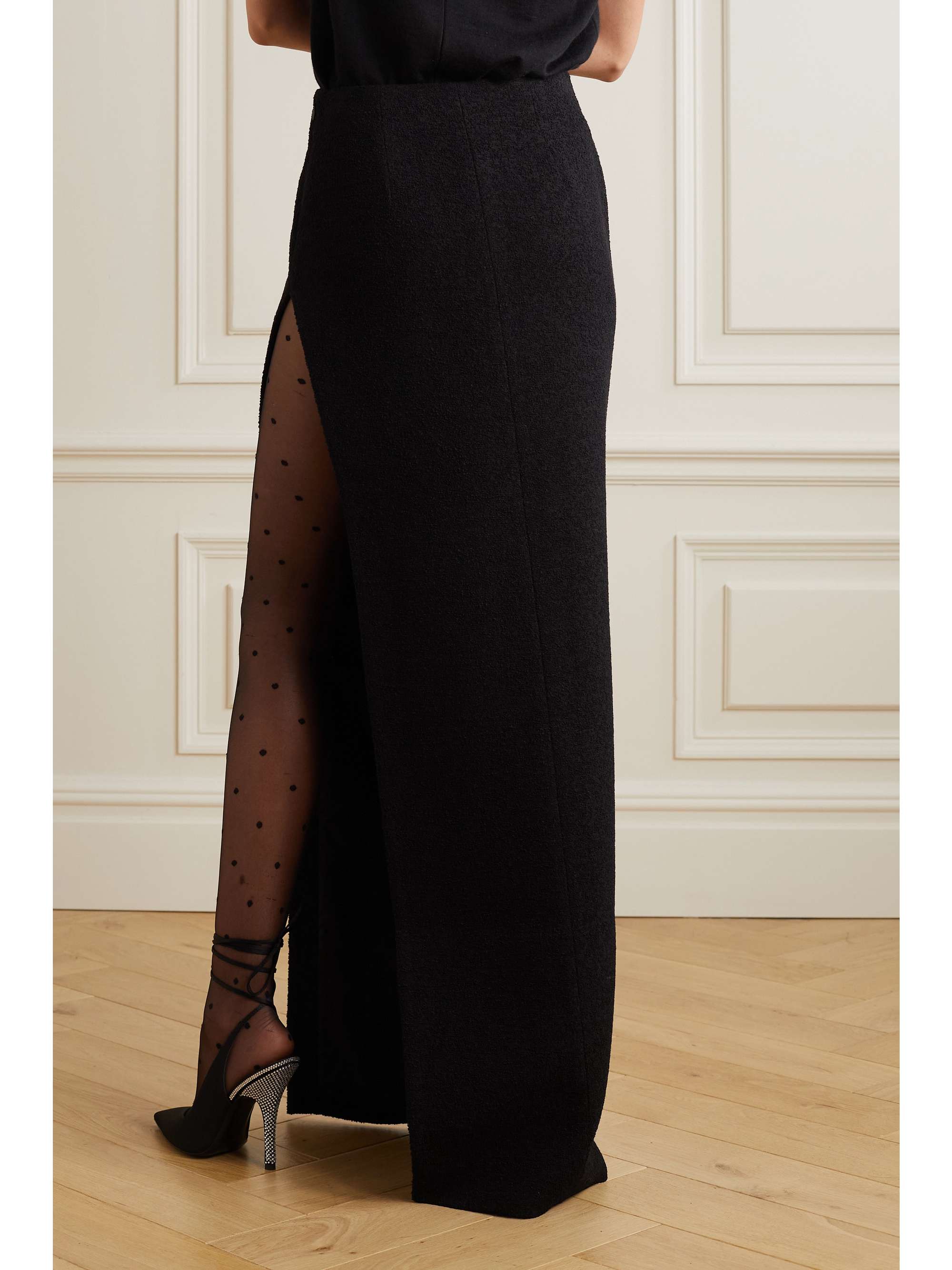 ALESSANDRA RICH Wool-blend bouclé maxi skirt