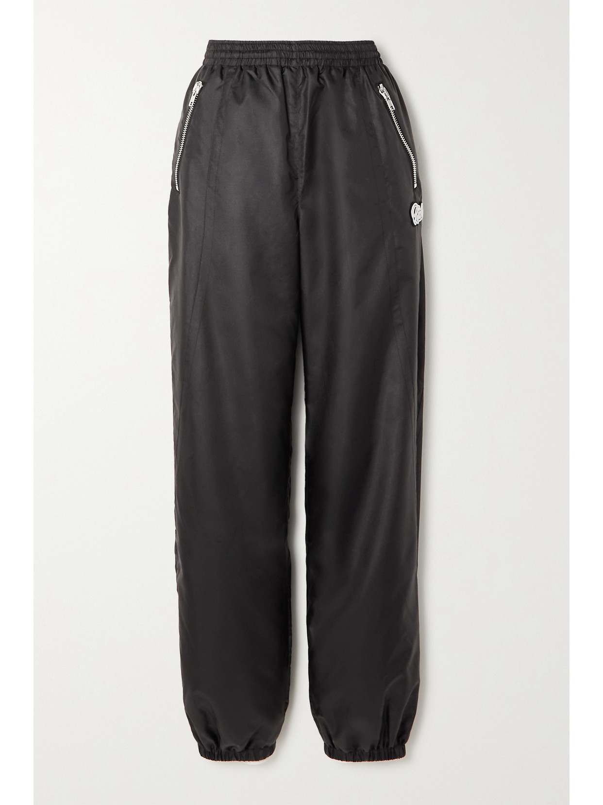 Alessandra Rich - Embroidered Shell Track Pants - Black