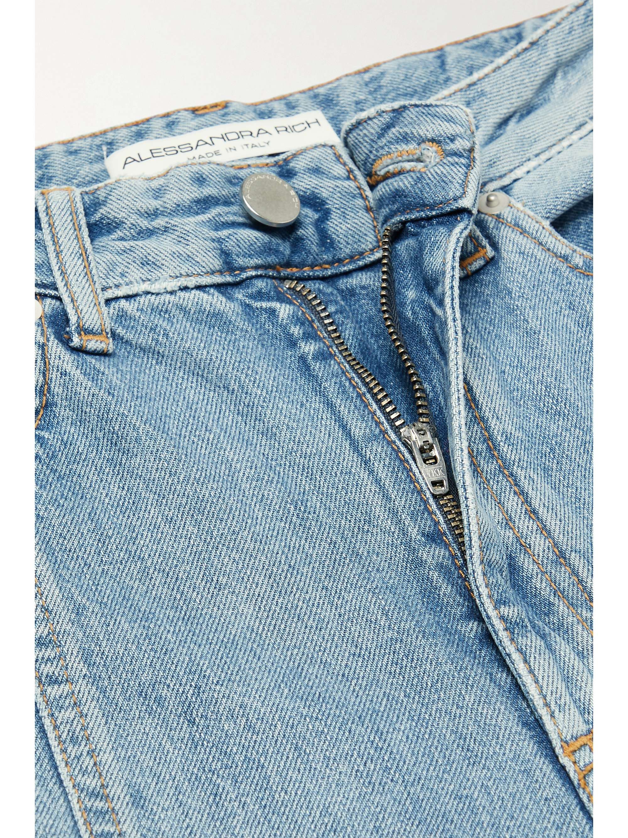 ALESSANDRA RICH Embroidered high-rise flared jeans