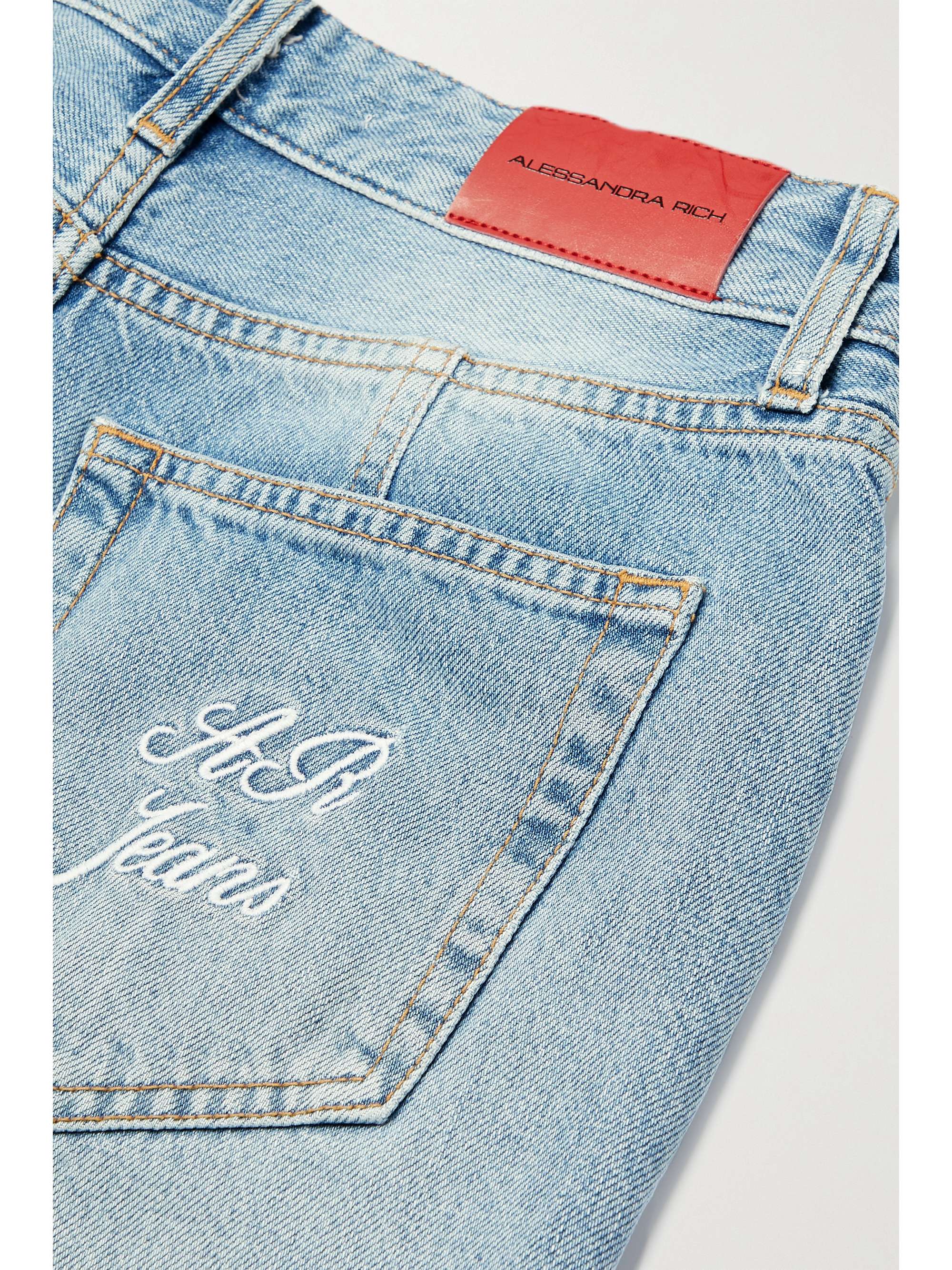 ALESSANDRA RICH Embroidered high-rise flared jeans
