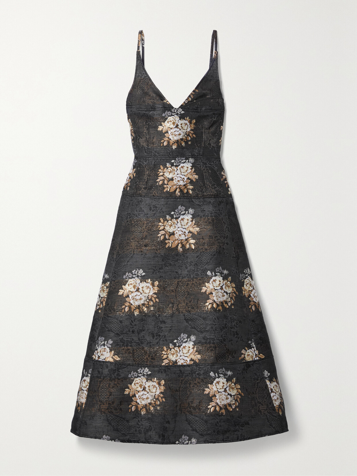 ERDEM DORIS TIERED BROCADE GOWN