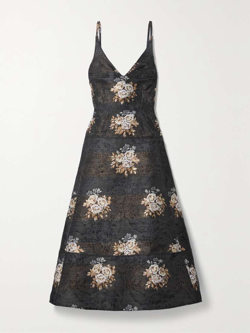 Erdem Doris Tiered Brocade Gown - UK 16