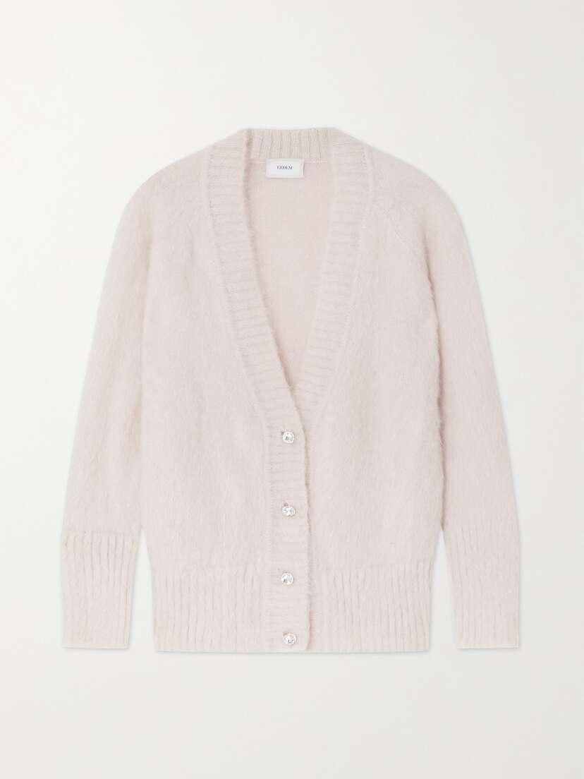 Erdem Sabrina Crystal-embellished Mohair-blend Cardigan -  - x large