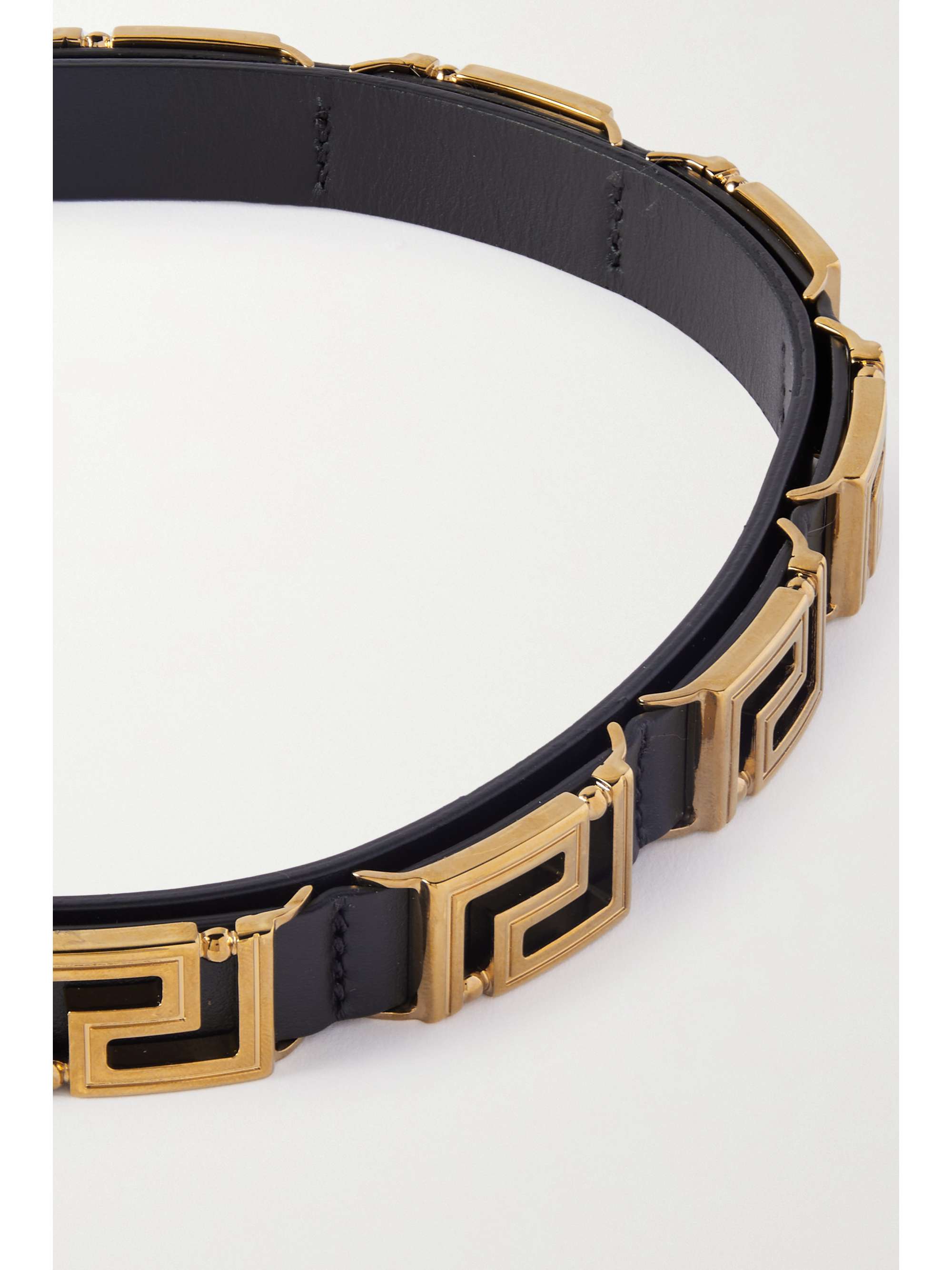 VERSACE Leather and gold-tone choker