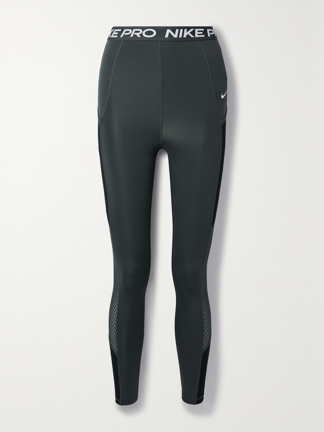 Nike - Pro Mesh-trimmed Dri-fit Leggings - Gray