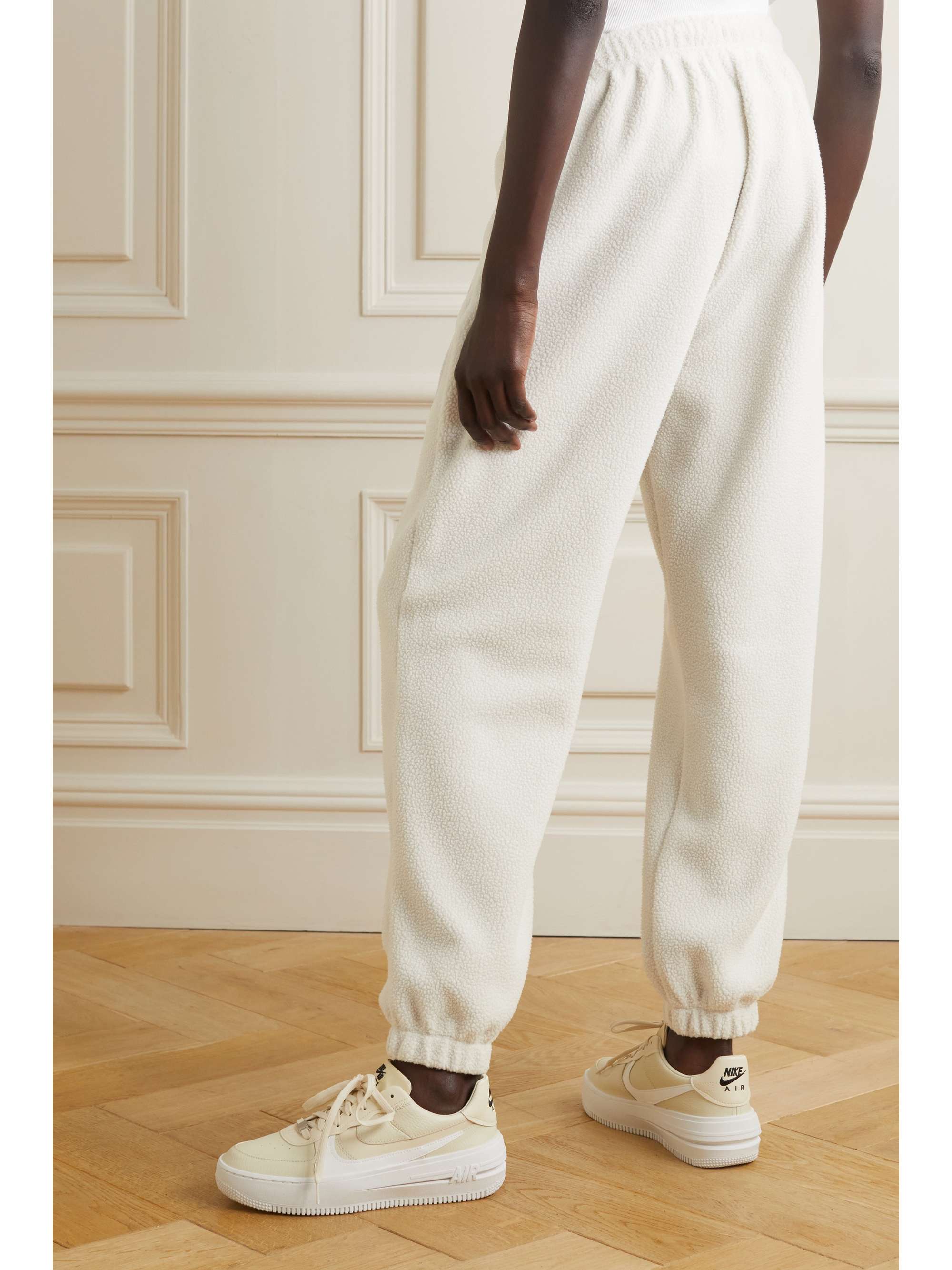 NIKE Embroidered faux shearling sweatpants